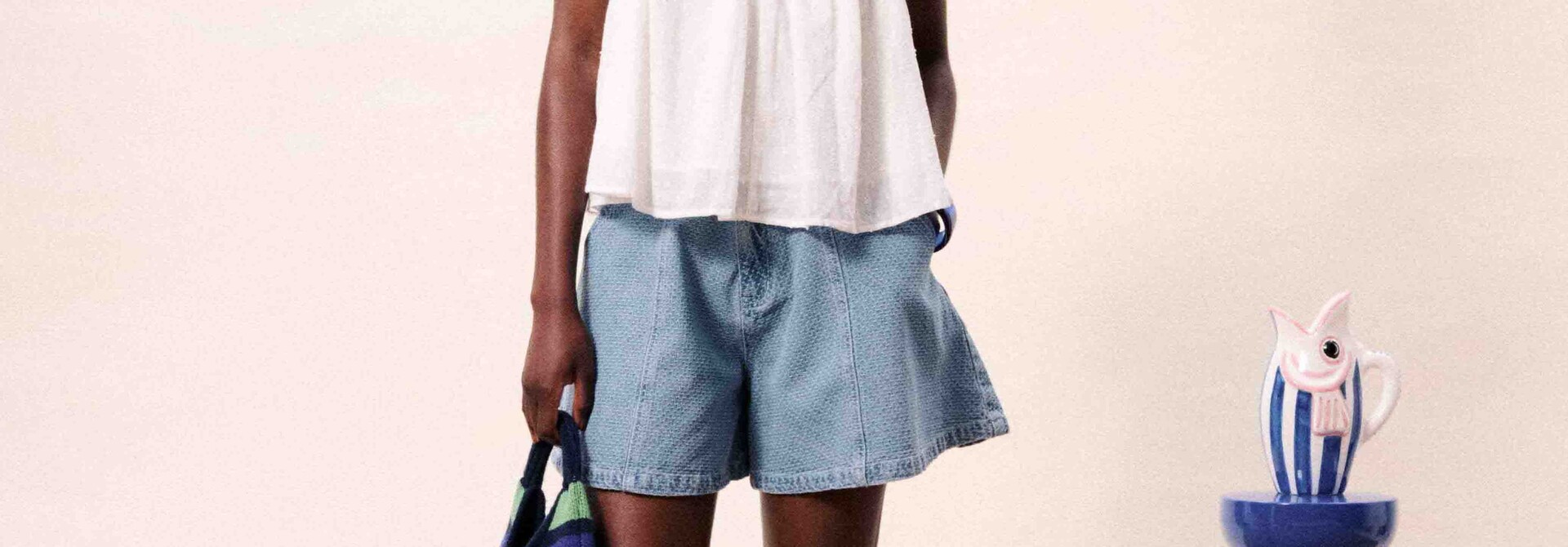 Criss Cross Denim Shorts