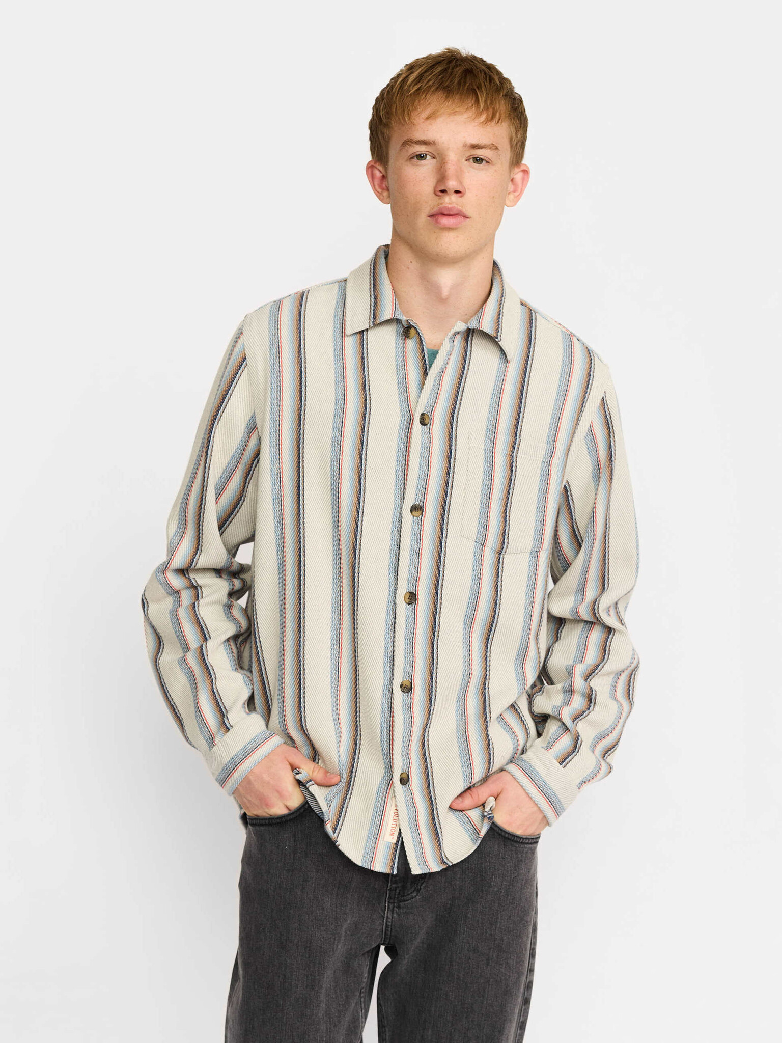 ♣ Just Smile 'n Weave Striped Shirt-1