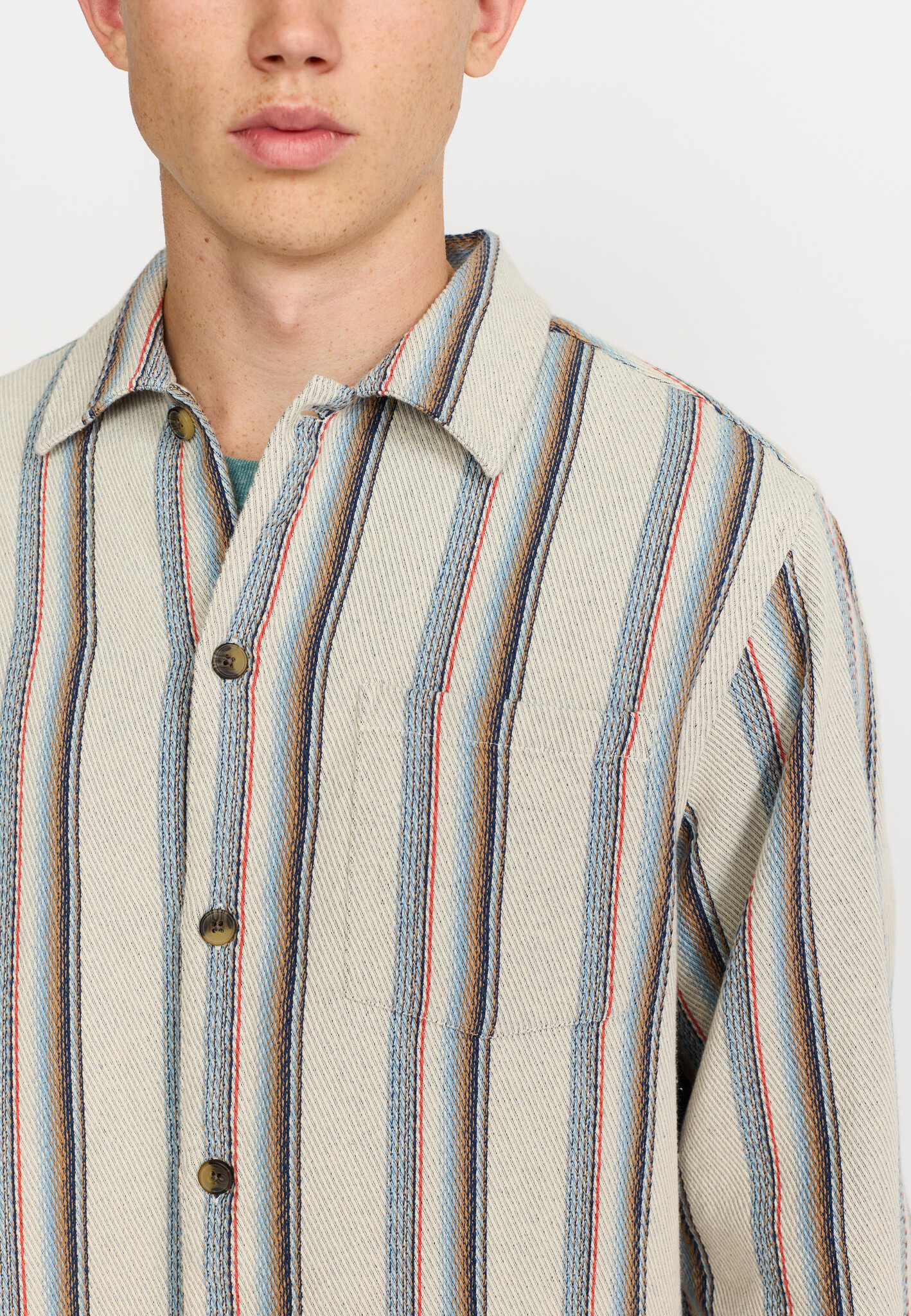♣ Just Smile 'n Weave Striped Shirt-2