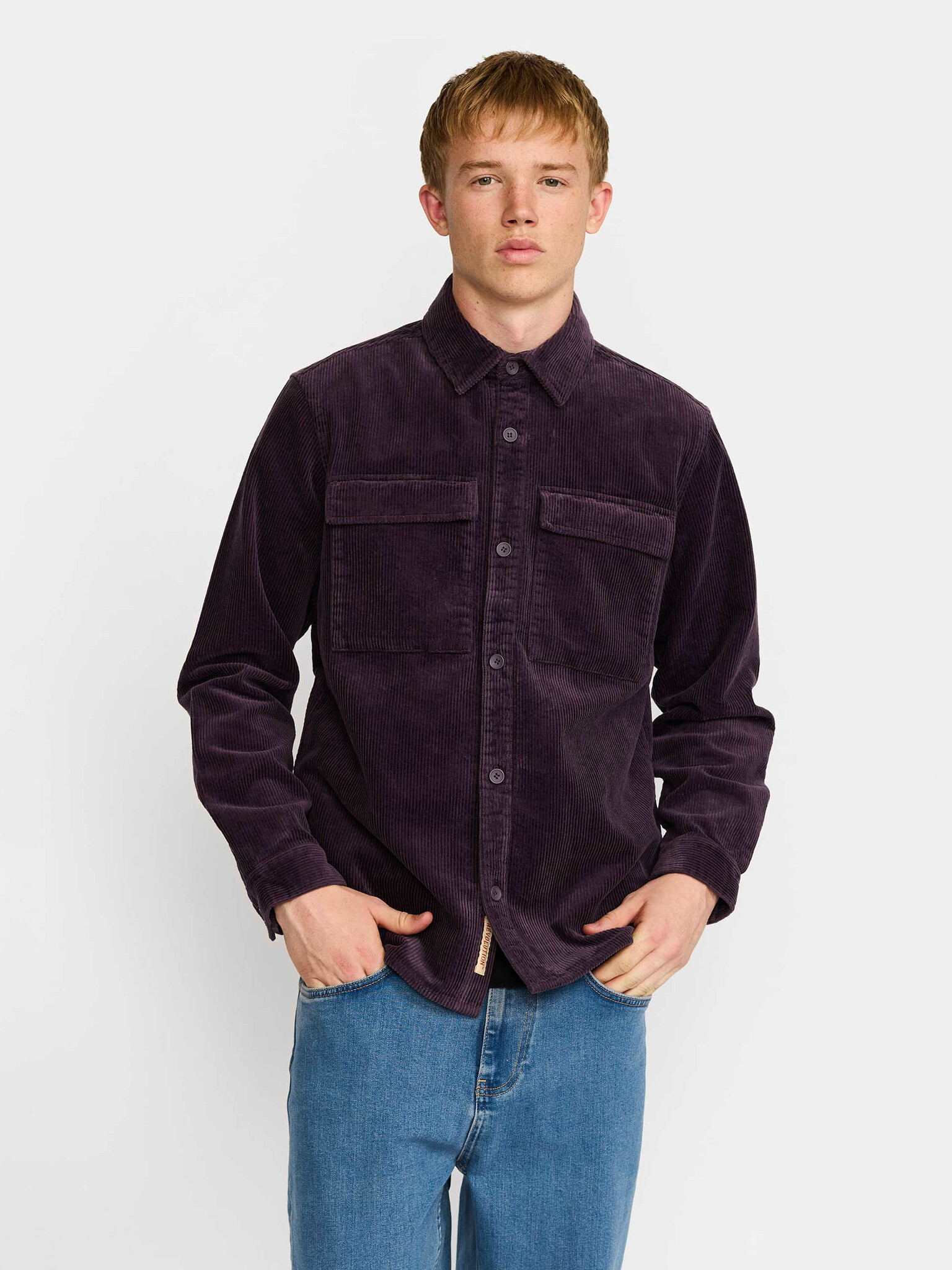 ♣ Plum Corduroy Utility Shirt-1