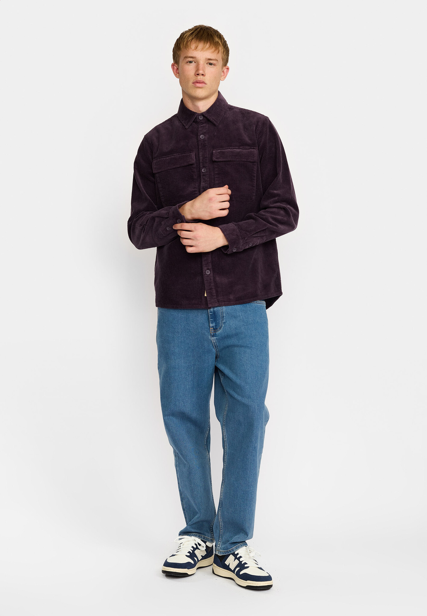 ♣ Plum Corduroy Utility Shirt-5