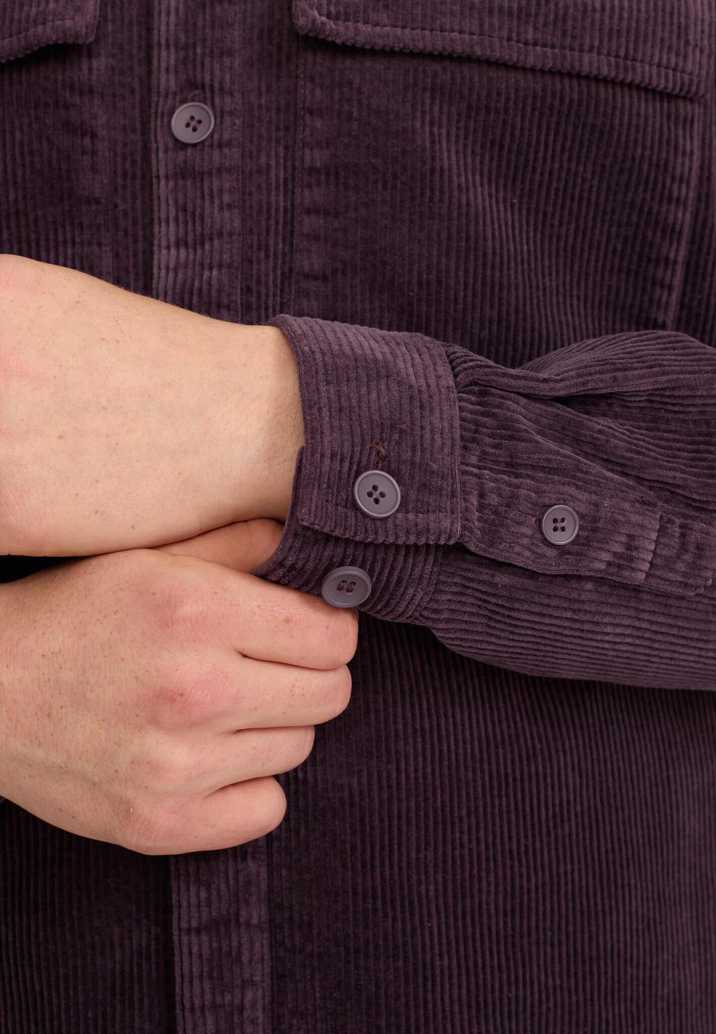 ♣ Plum Corduroy Utility Shirt-2