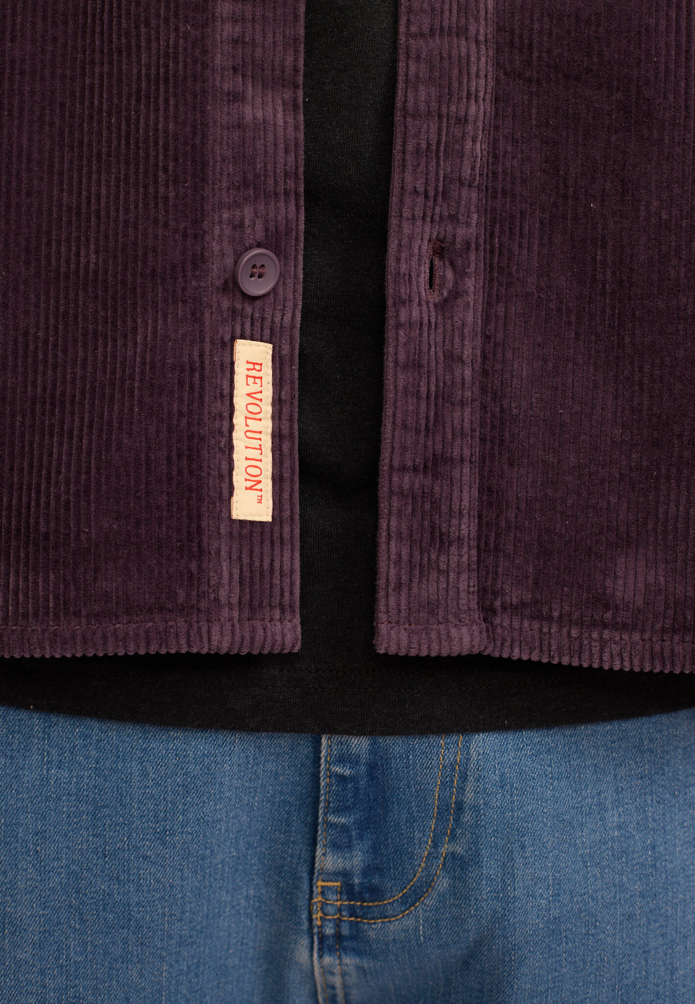 ♣ Plum Corduroy Utility Shirt-4