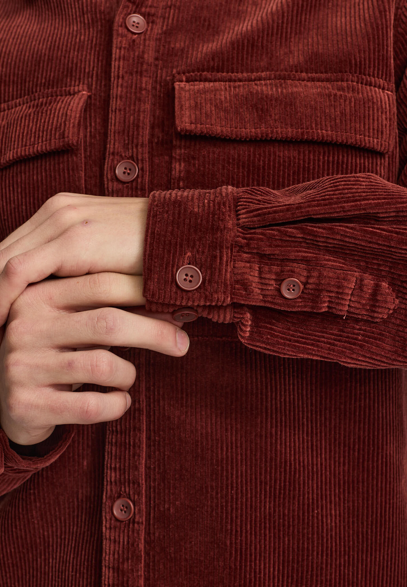 ♣ Dual Pocket Red Utility Shirt-2