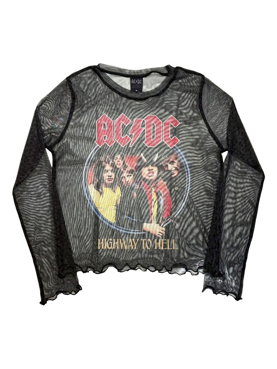 AC/DC - Highway To Hell Mesh Crop Top