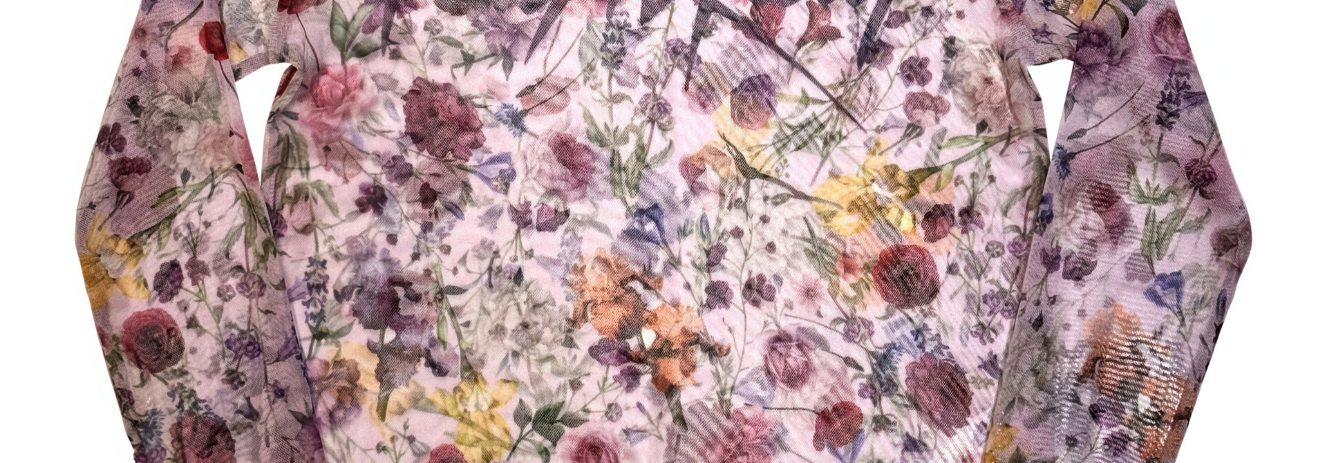 Prince - Purple Rain Floral Mesh Crop Top