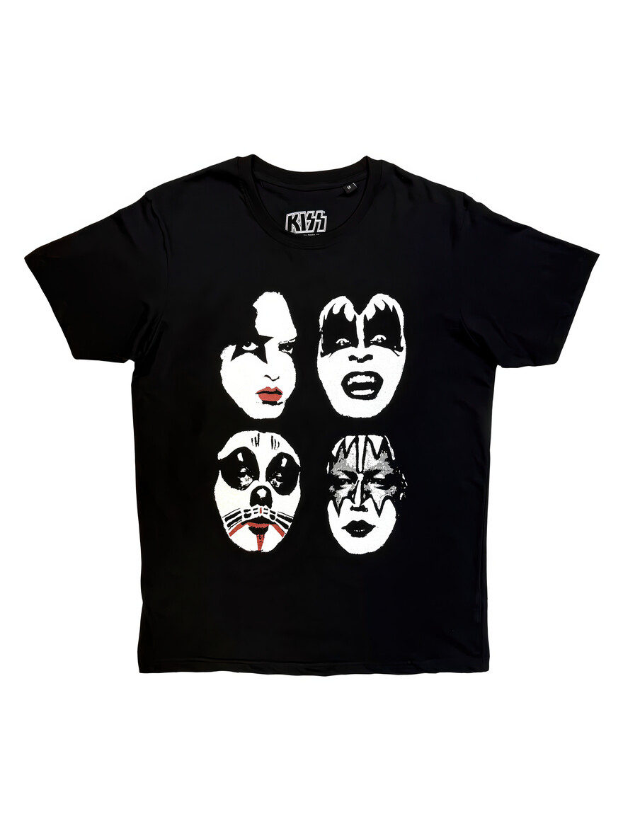 KISS - Stacked Faces Black Tee