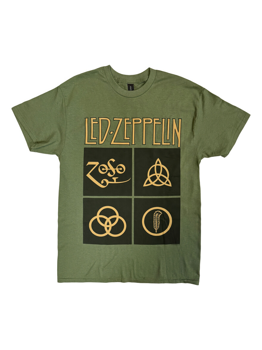 Led Zeppelin - Gold Symbols Green Tee