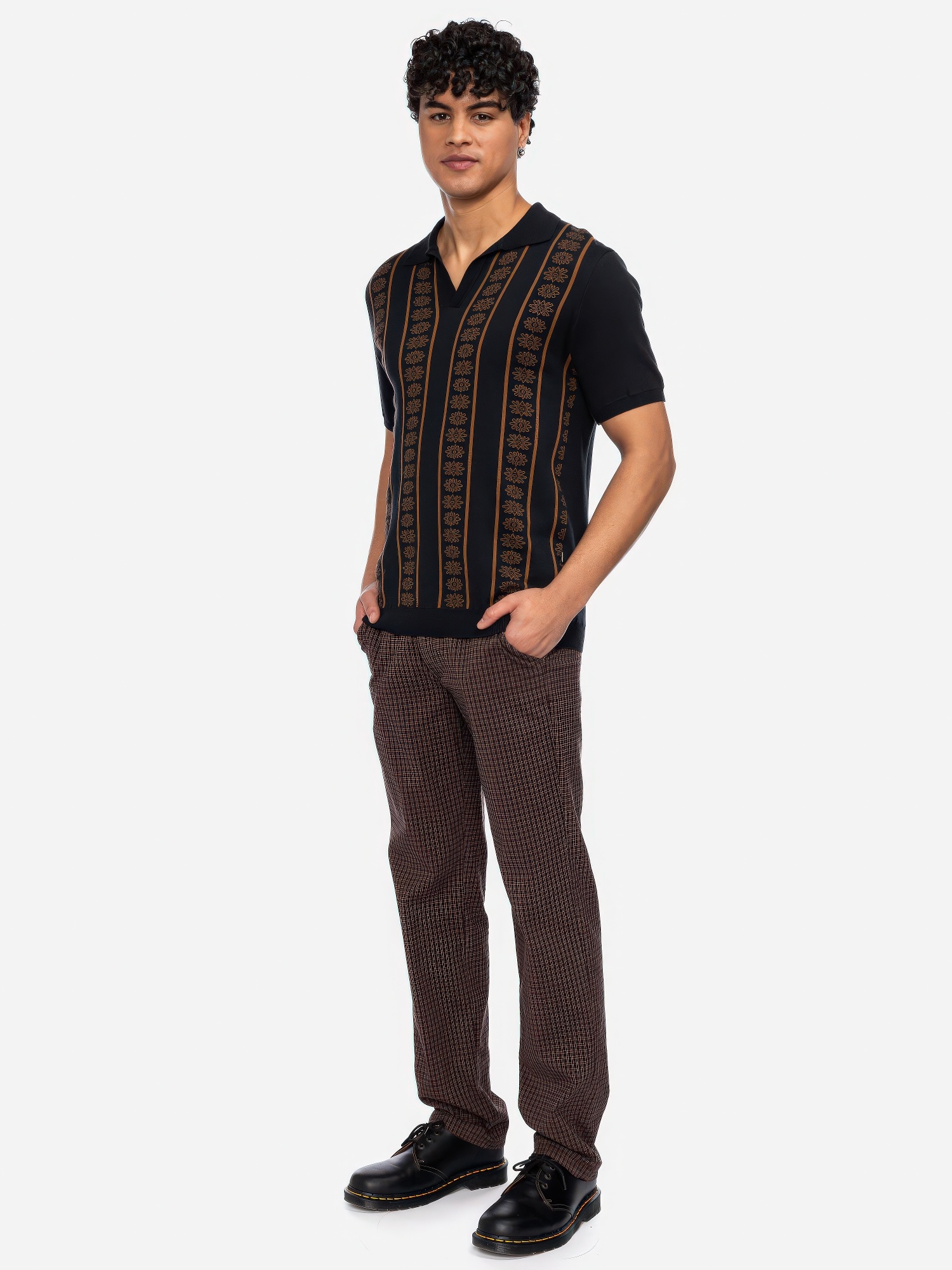 ♣ Charles Almond Flower Polo Shirt-4