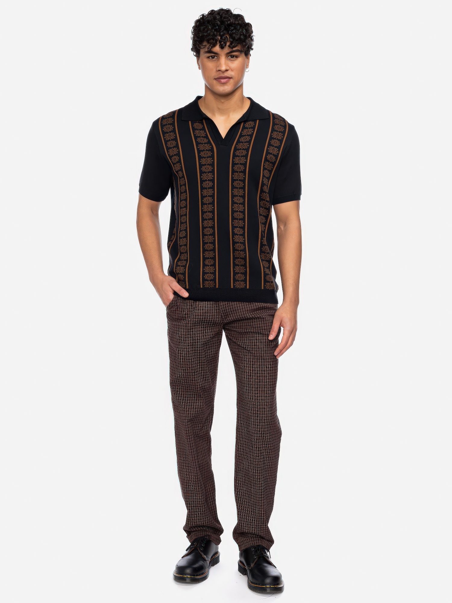 ♣ Charles Almond Flower Polo Shirt-3