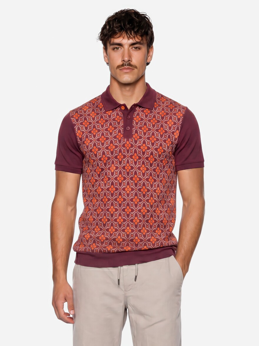 ♣ Enzio The 70's Blueprint Polo Shirt