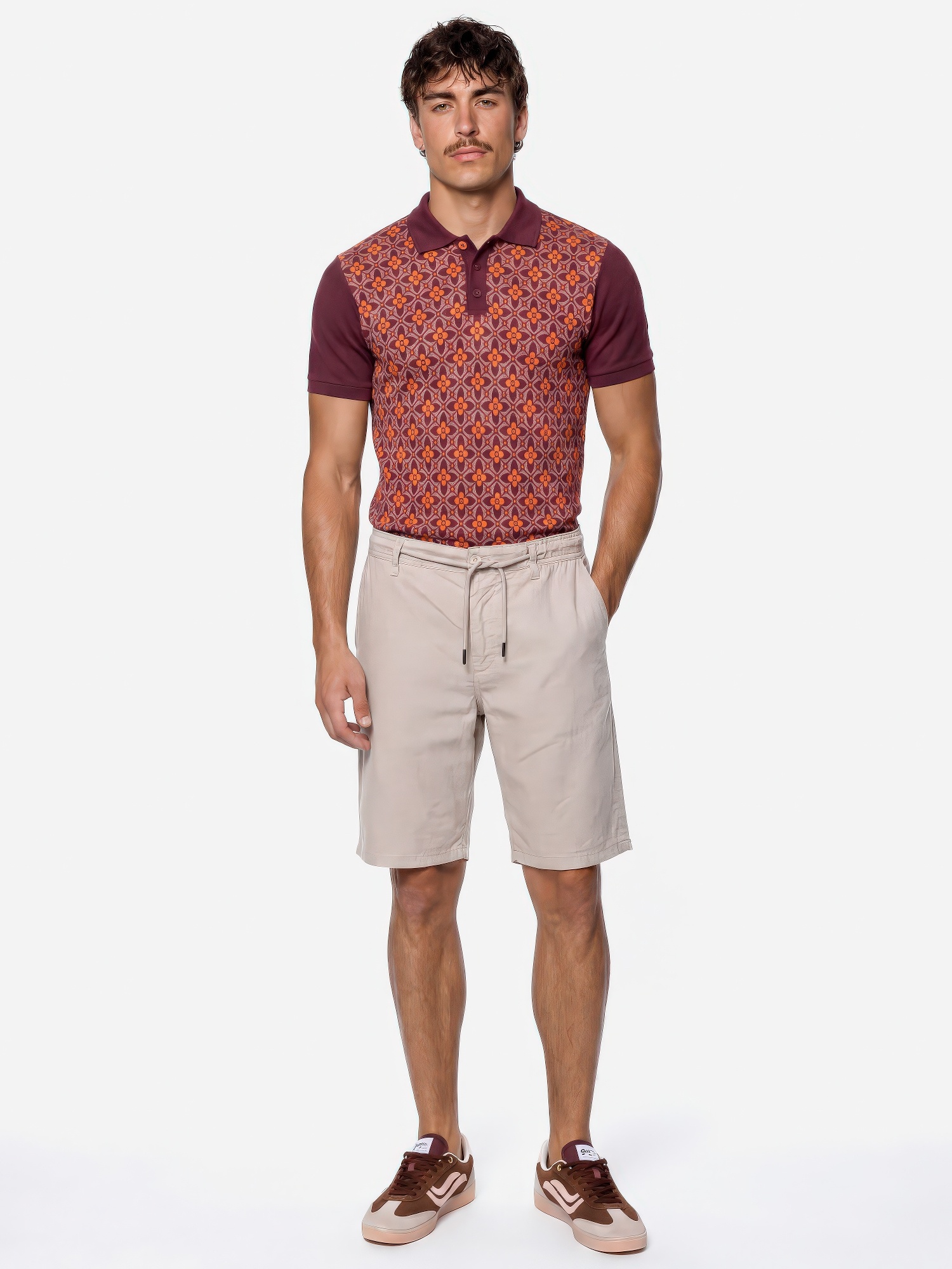 ♣ Enzio The 70's Blueprint Polo Shirt-3