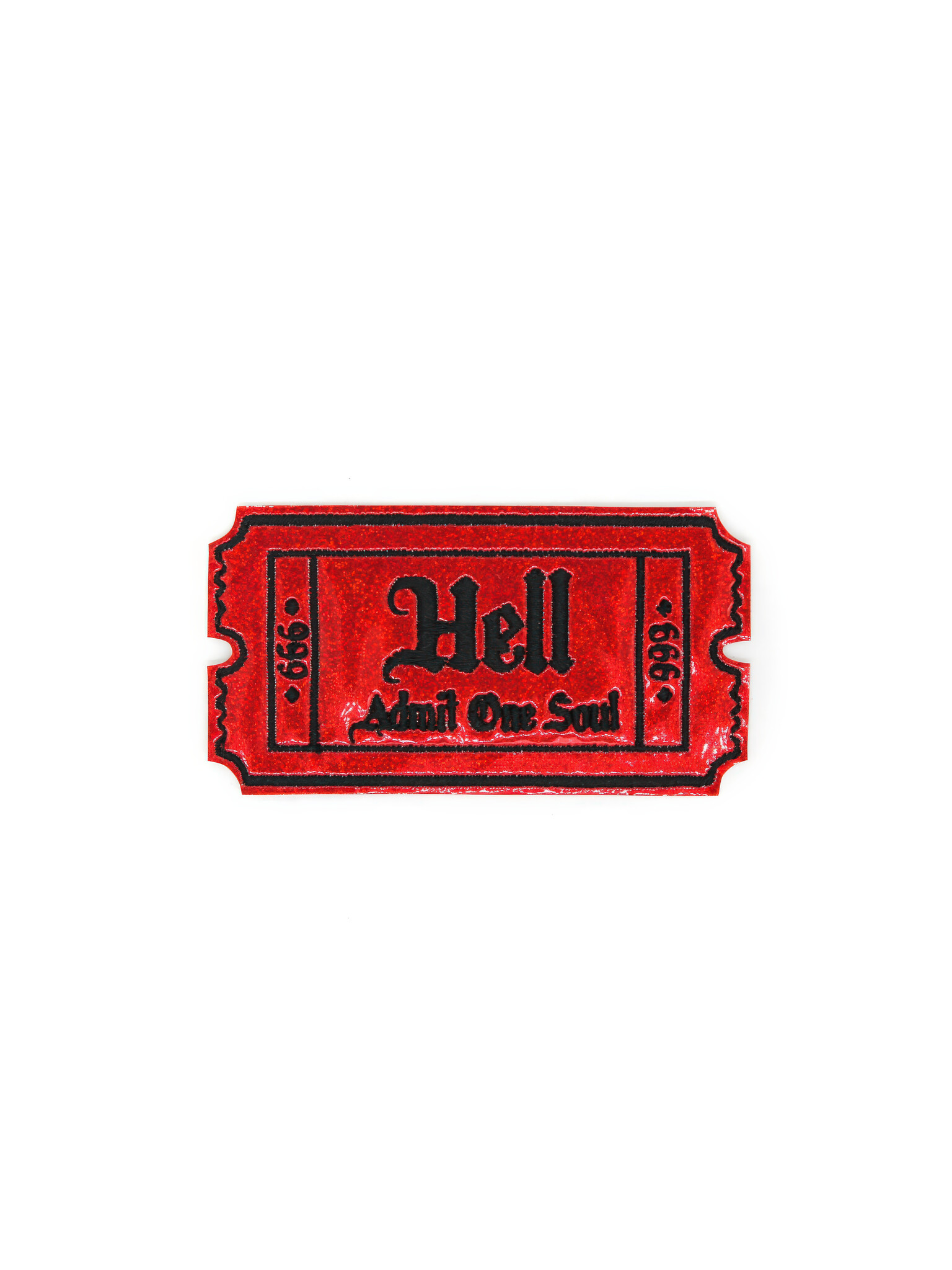 Red Glitter Holo Hell Admit One Soul Patch-1