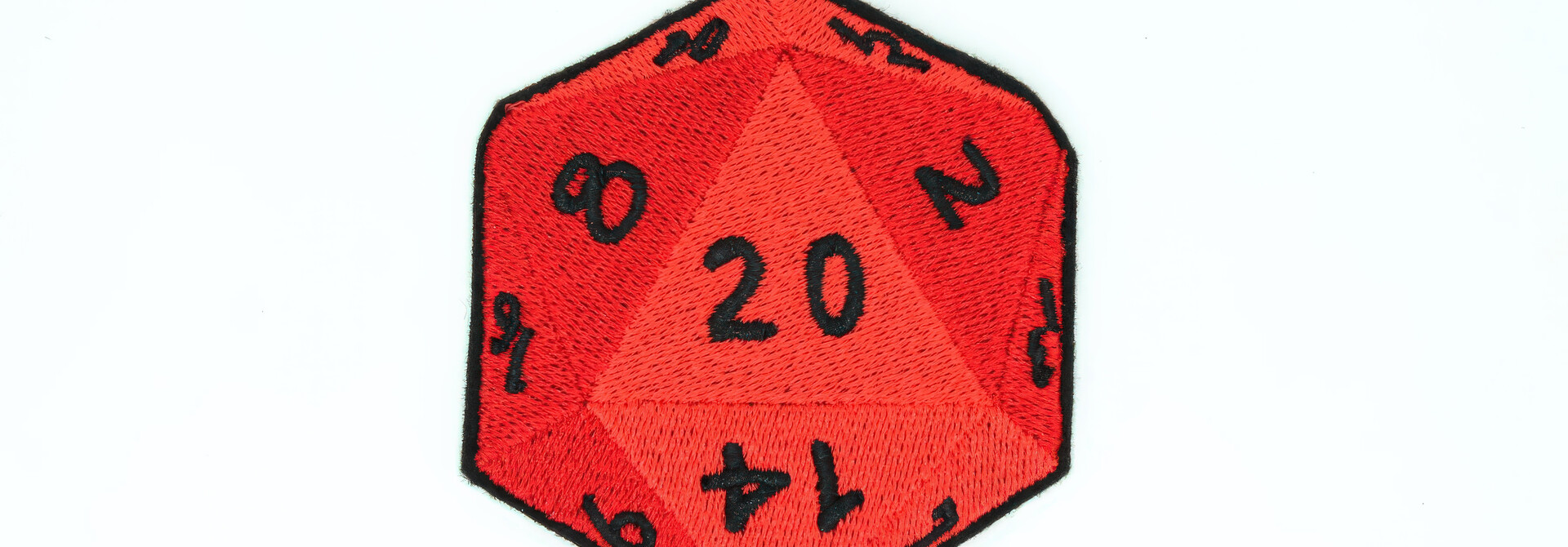 D20 Sided Die Embroidered Patch
