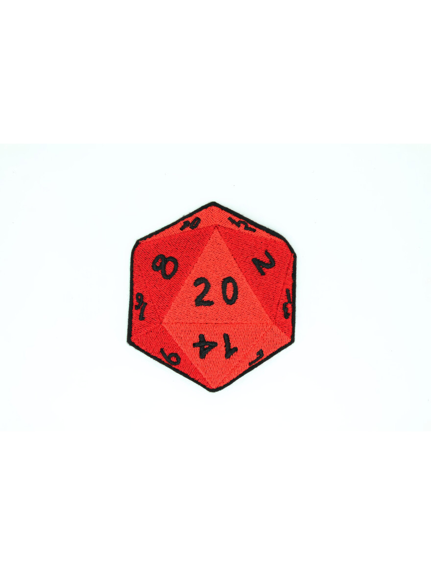 D20 Sided Die Embroidered Patch