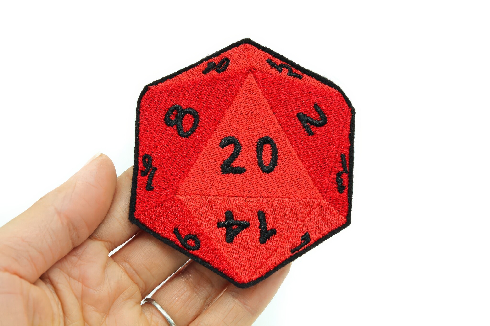 D20 Sided Die Embroidered Patch-2
