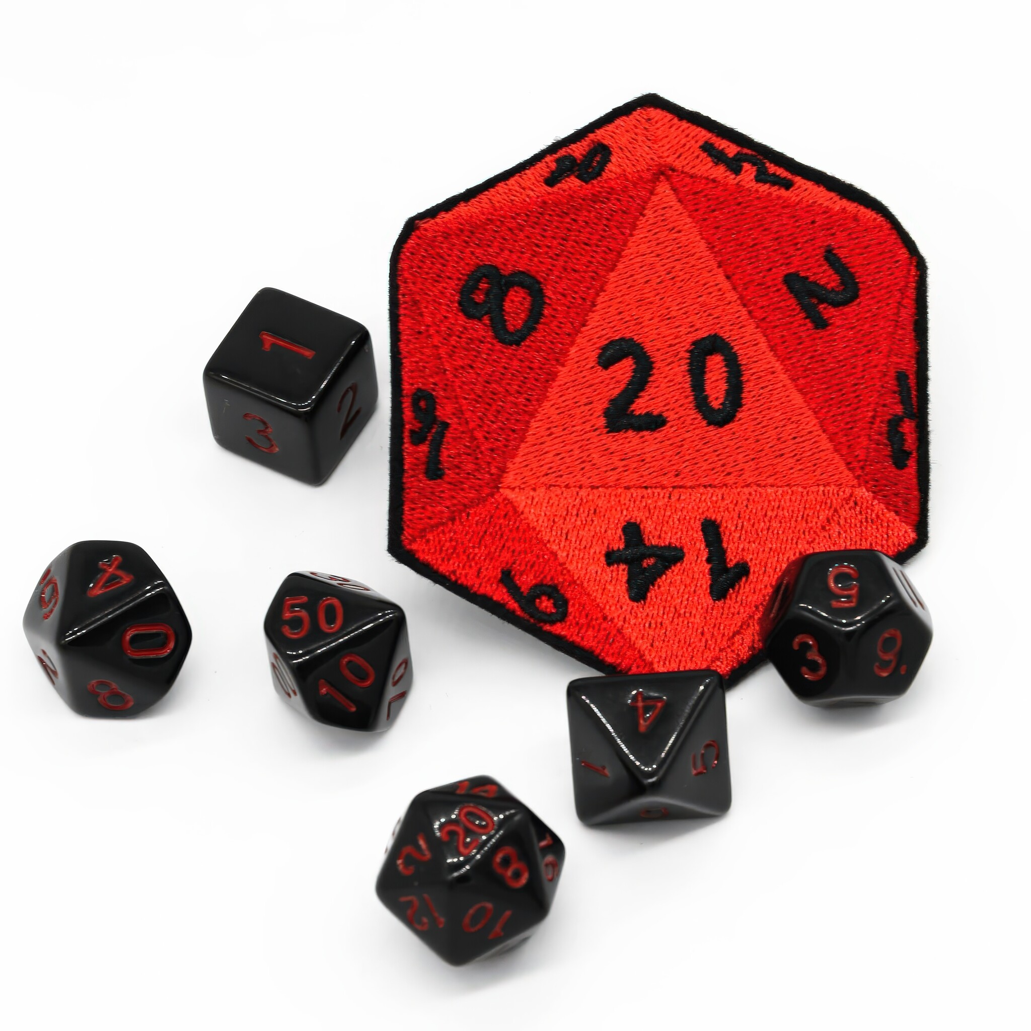 D20 Sided Die Embroidered Patch-3