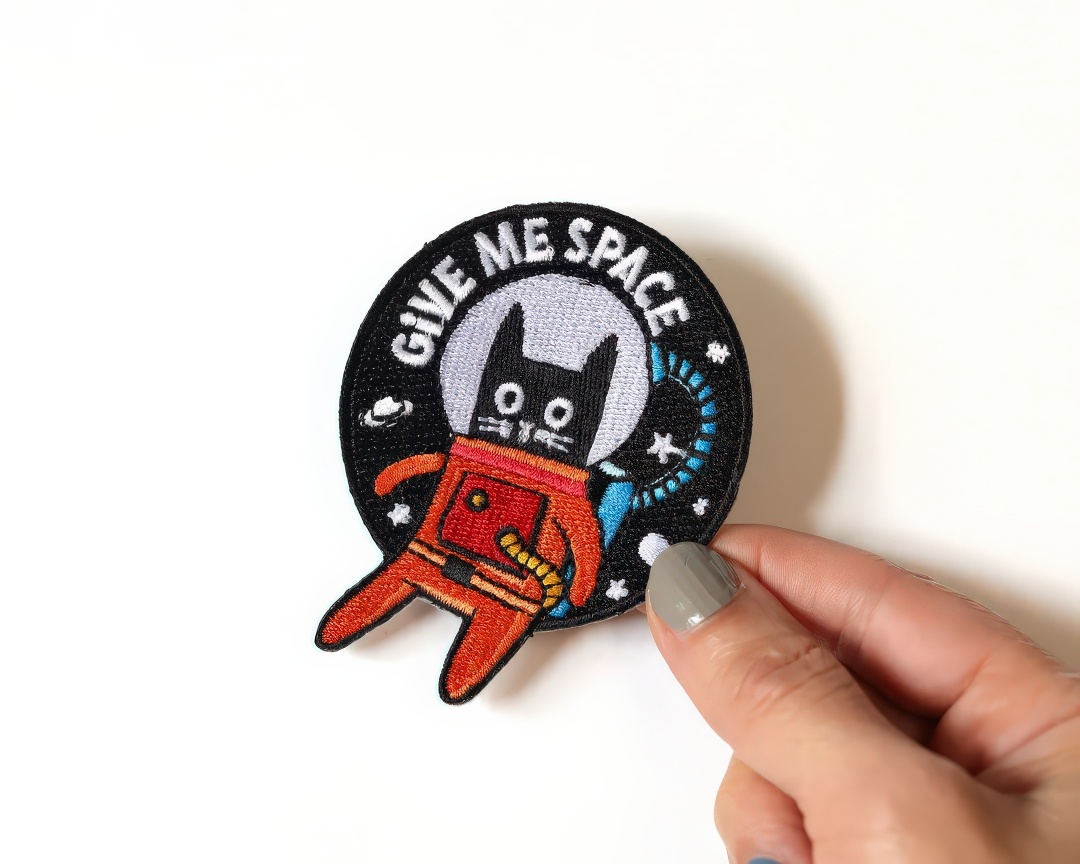 Give Me Space Cat Astronaut Patch-2