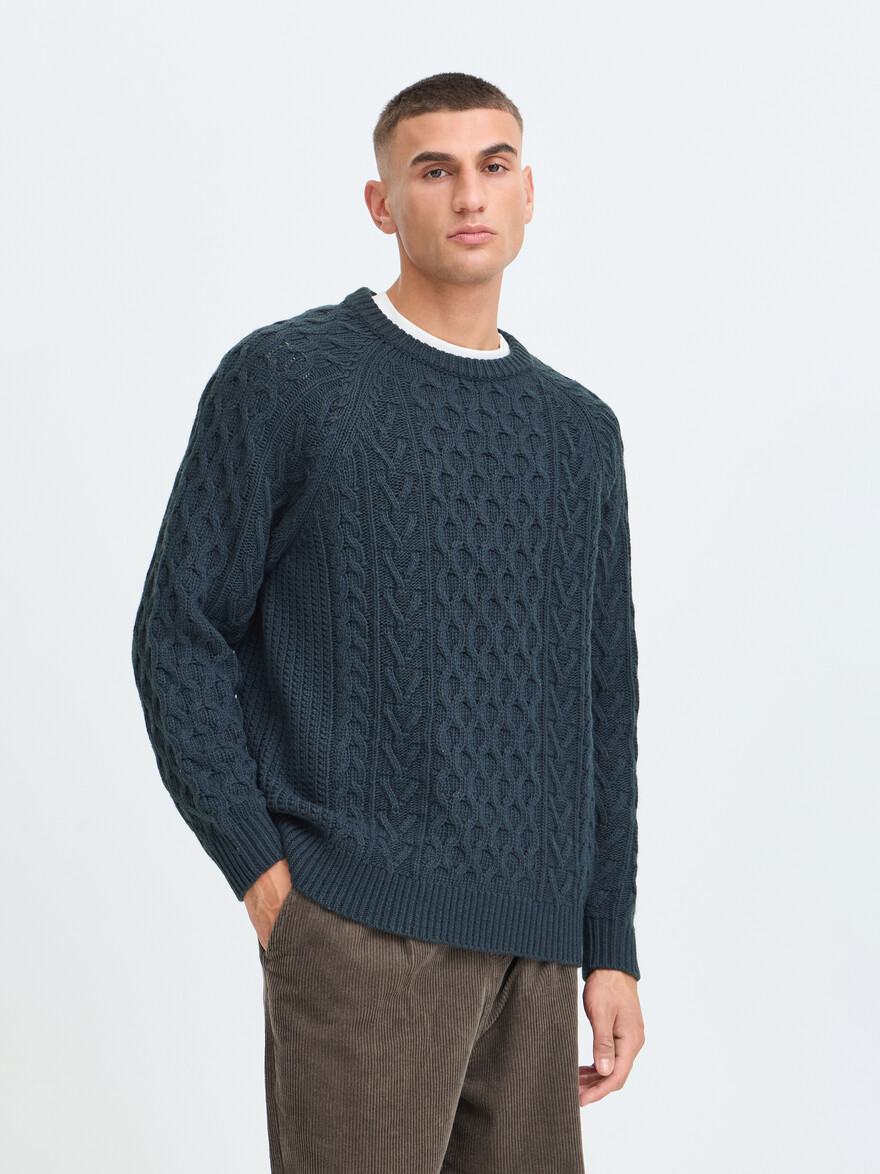 Vukan Insignia Blue Cable Knit