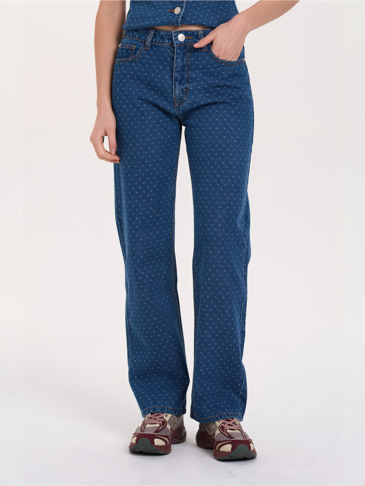 ♣ Chalkboard Dotting Jeans-1