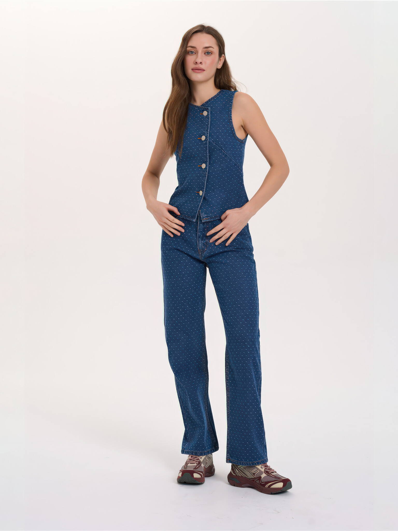 ♣ Chalkboard Dotting Jeans-2