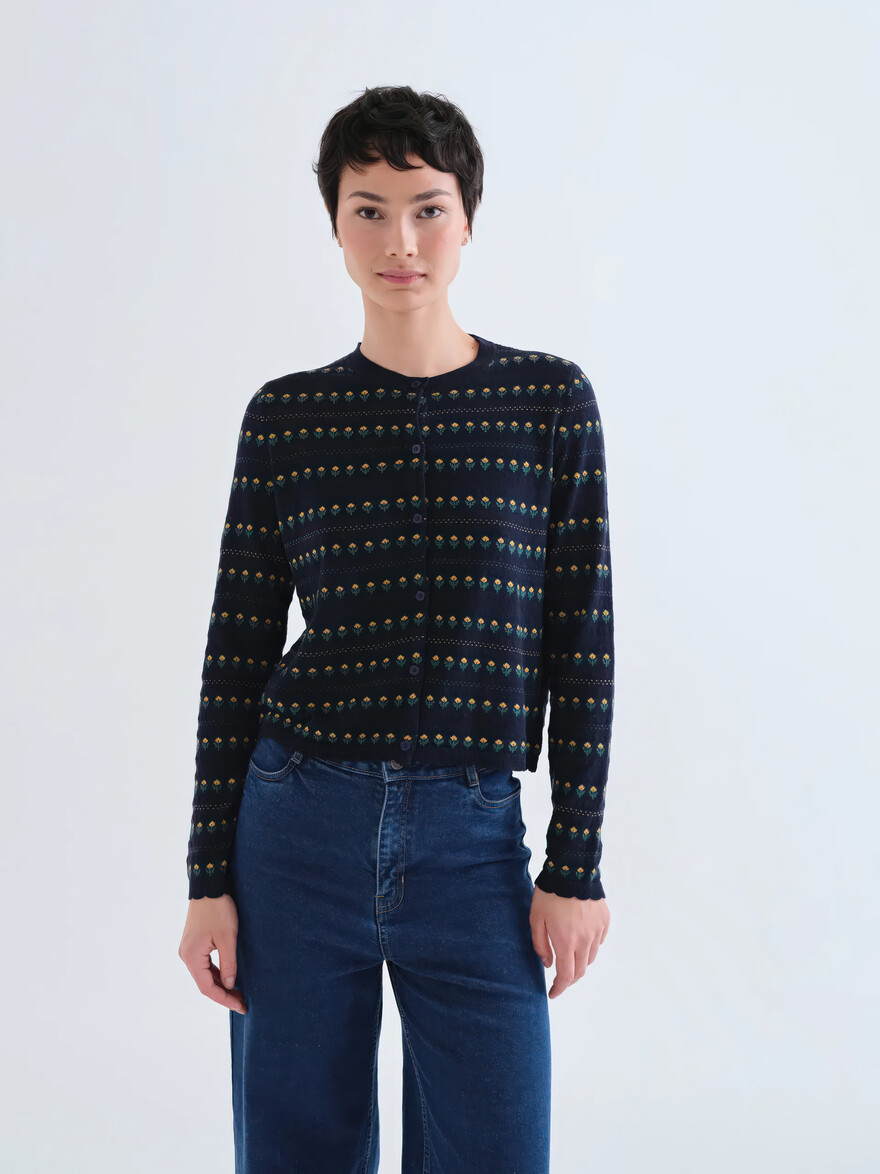 Happy Night Flower Horizon Cardigan