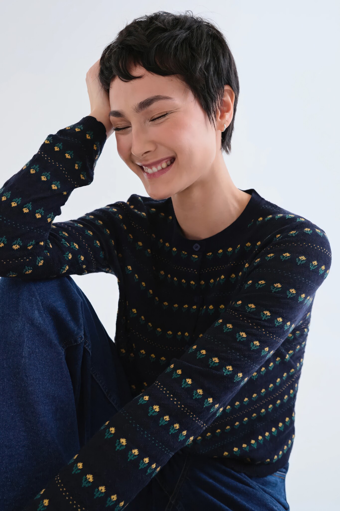 Happy Night Flower Horizon Cardigan-2