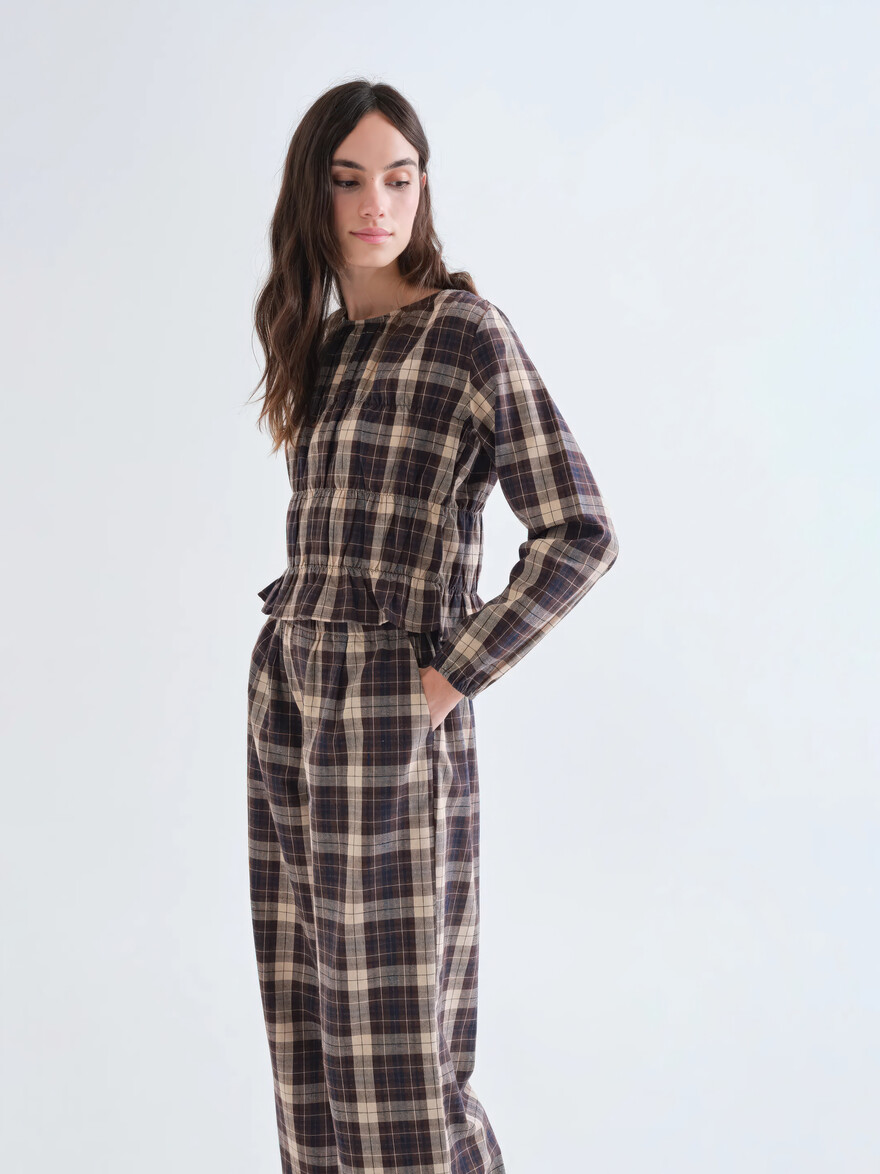 Picture Frame Plaid Top