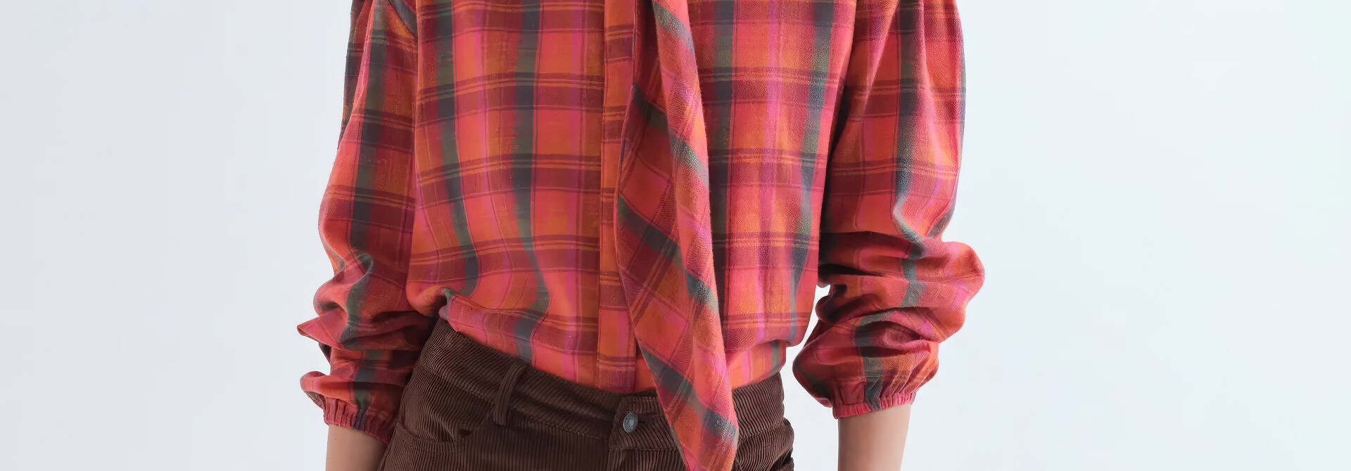 Thulian Plaid Bow Blouse