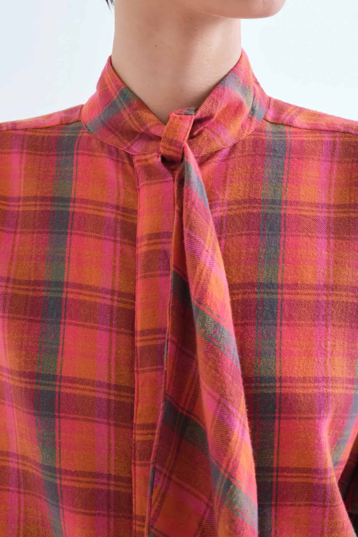 Thulian Plaid Bow Blouse-2