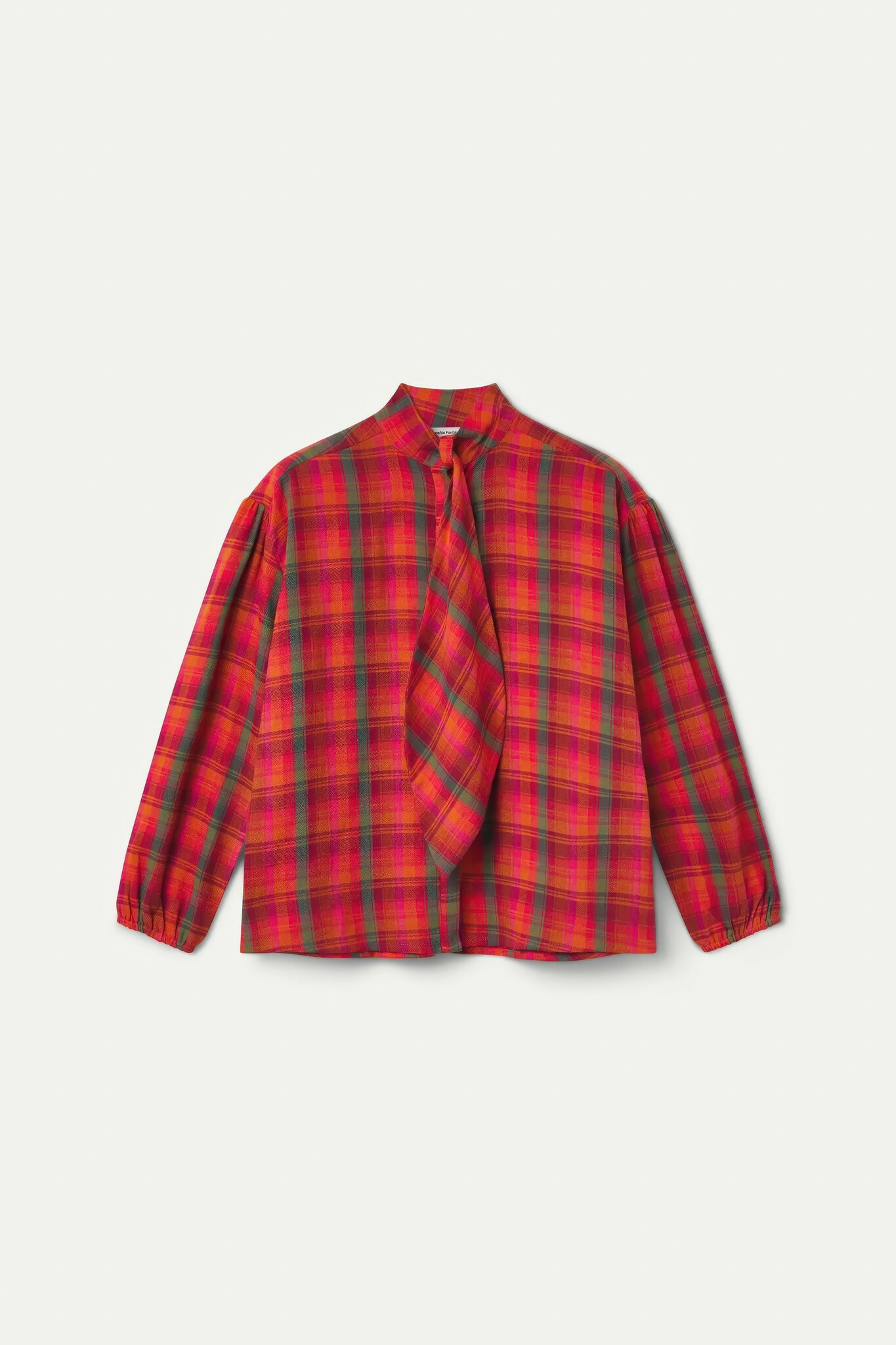 Thulian Plaid Bow Blouse-6