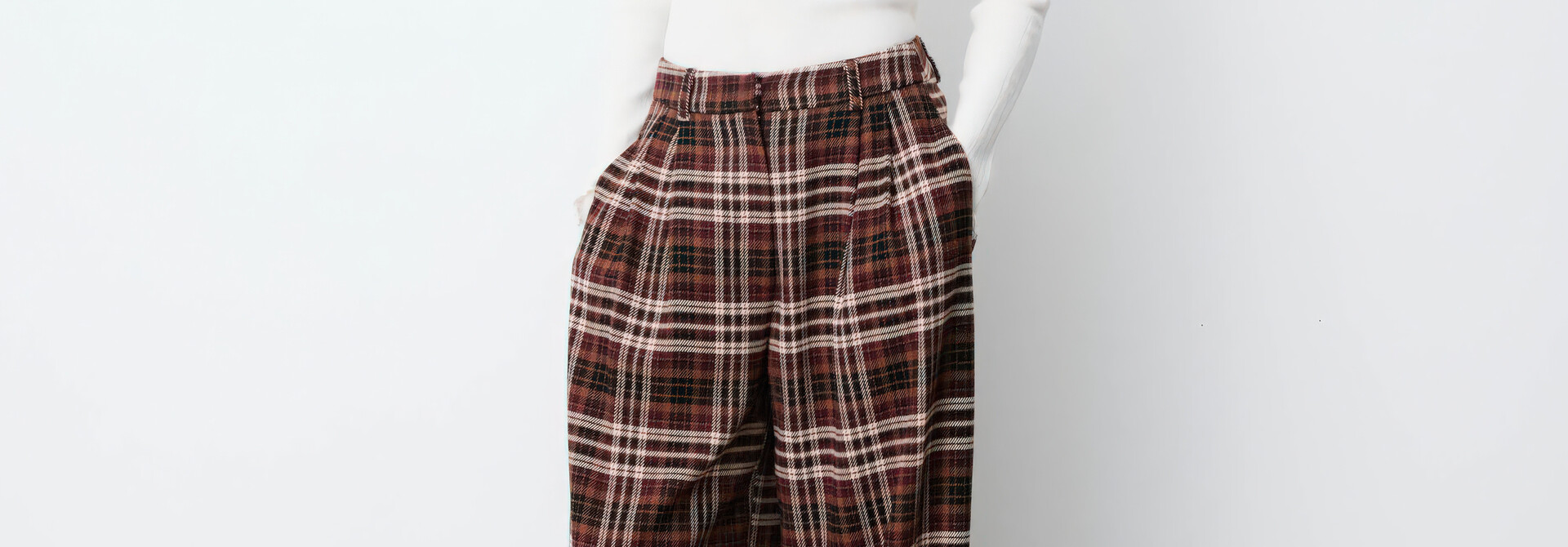 Arenzo Cerise Plaid Pants