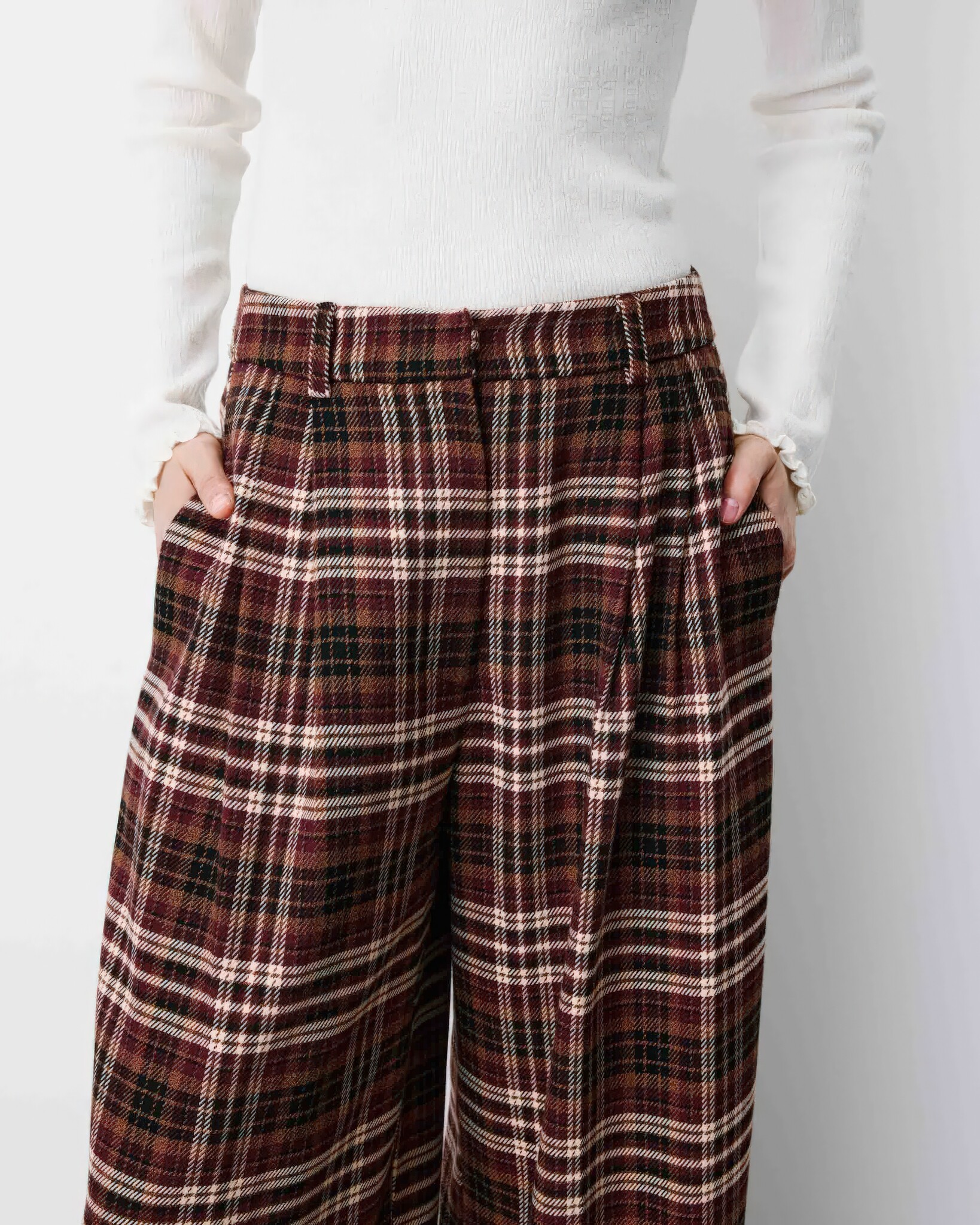 Arenzo Cerise Plaid Pants-5
