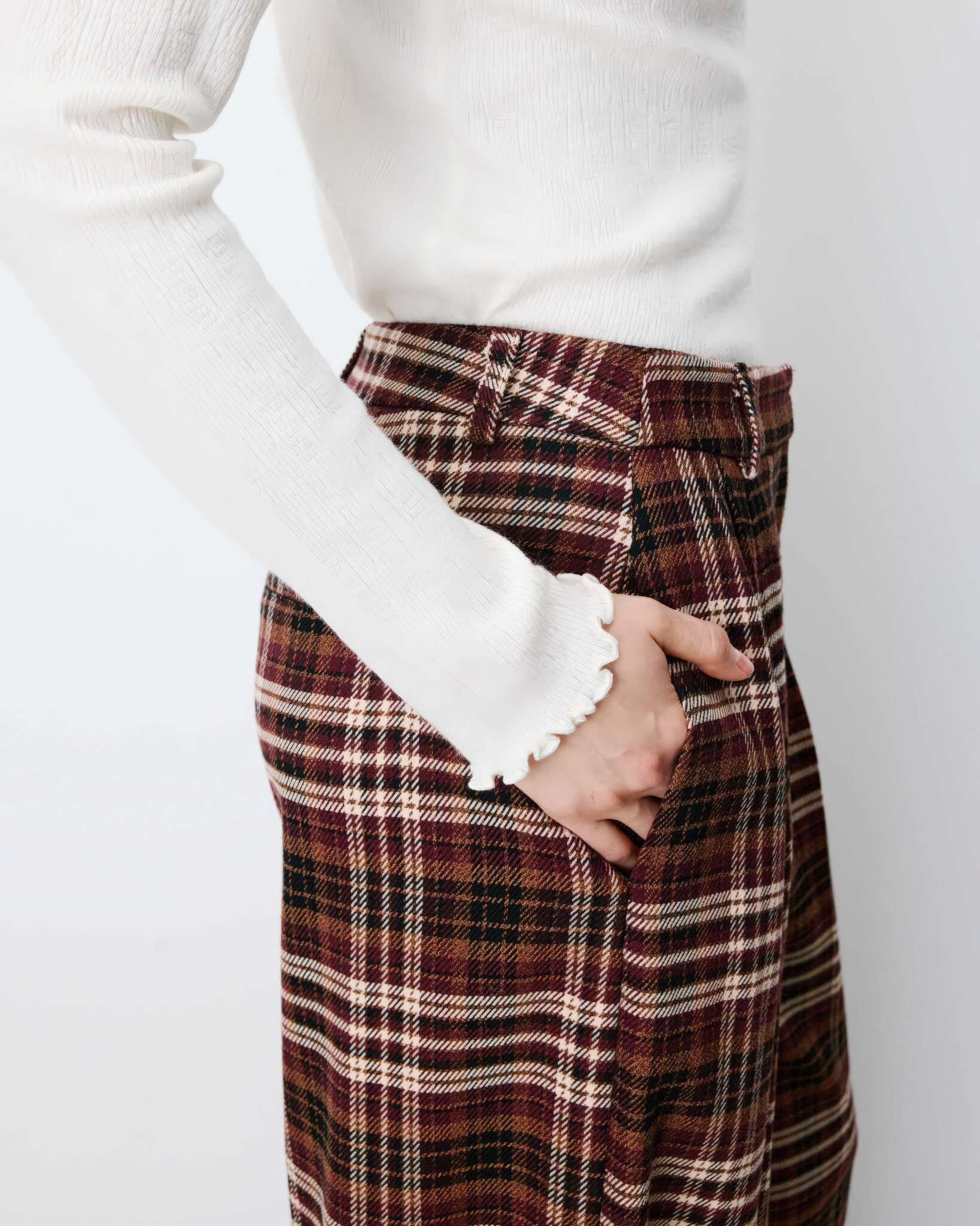 Arenzo Cerise Plaid Pants-7