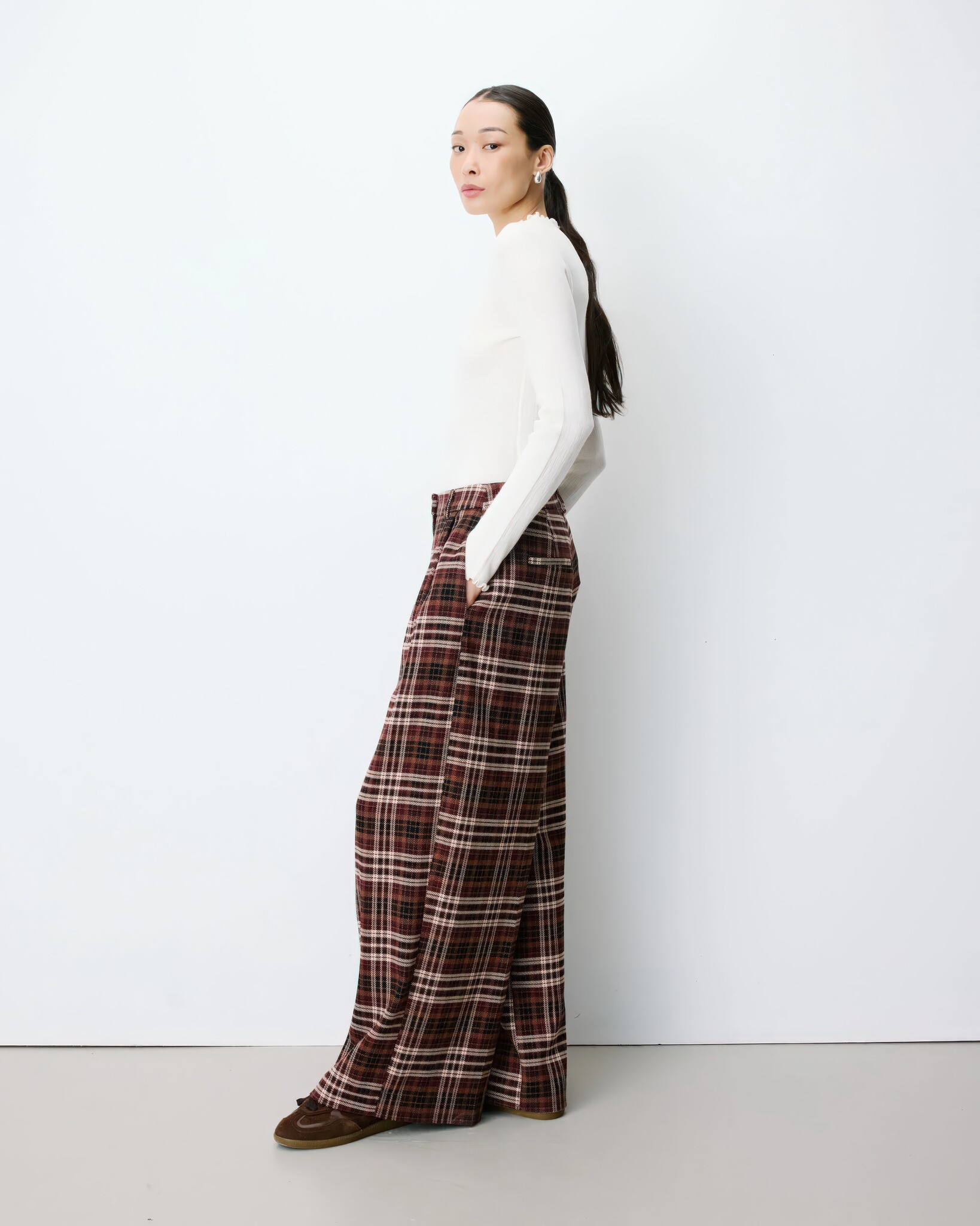 Arenzo Cerise Plaid Pants-3