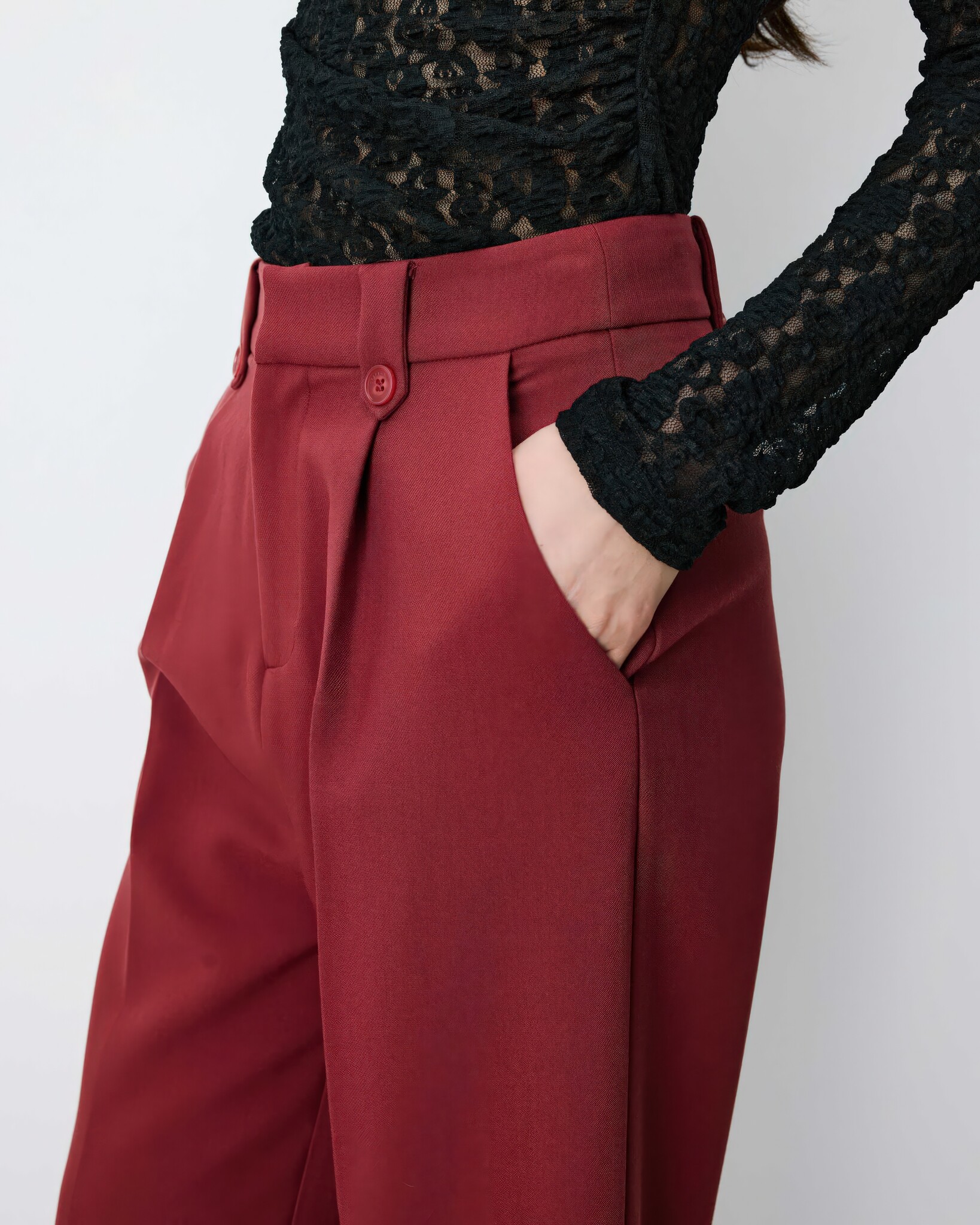 Nilay Terracotta Straight Pantalon-5