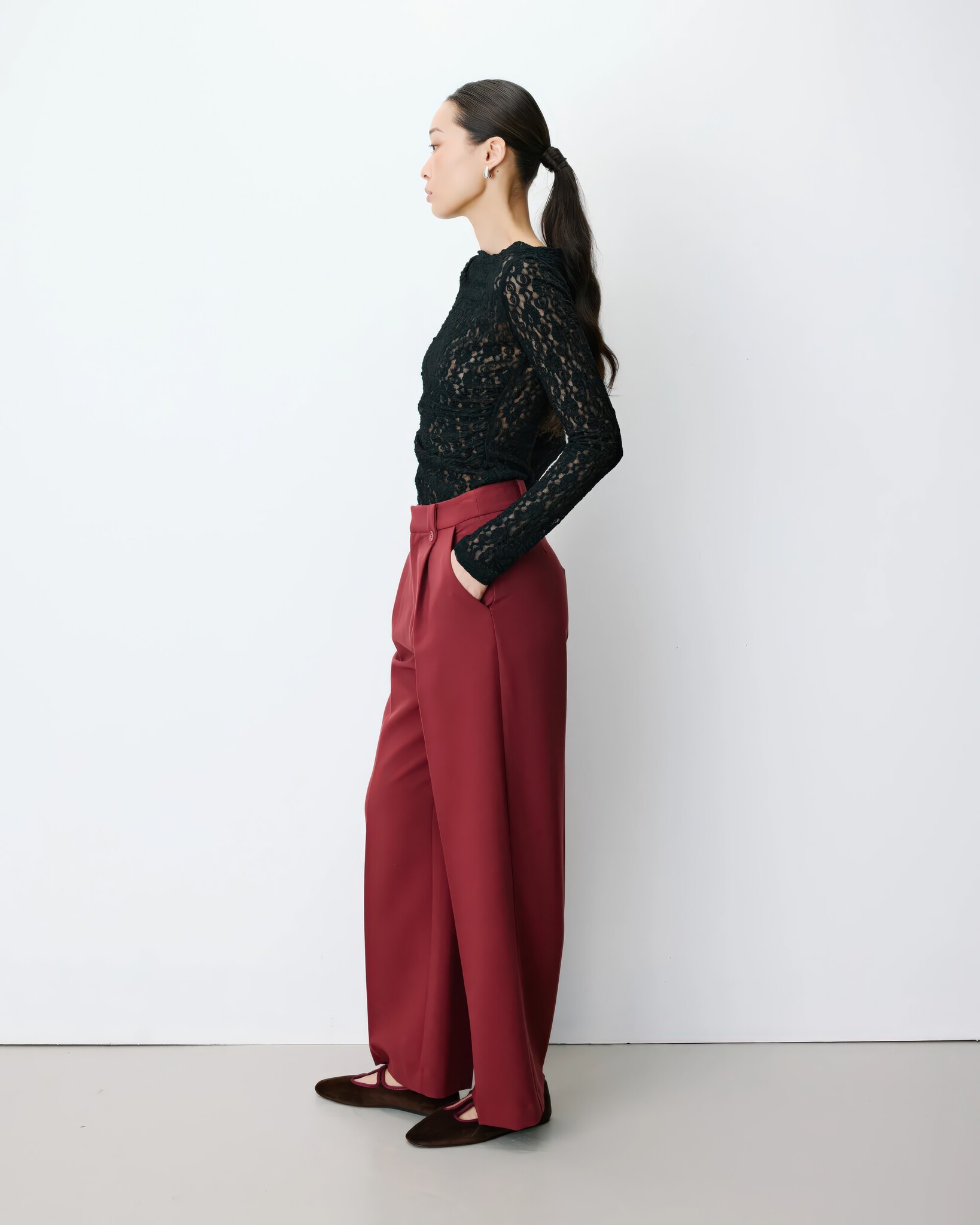Nilay Terracotta Straight Pantalon-2