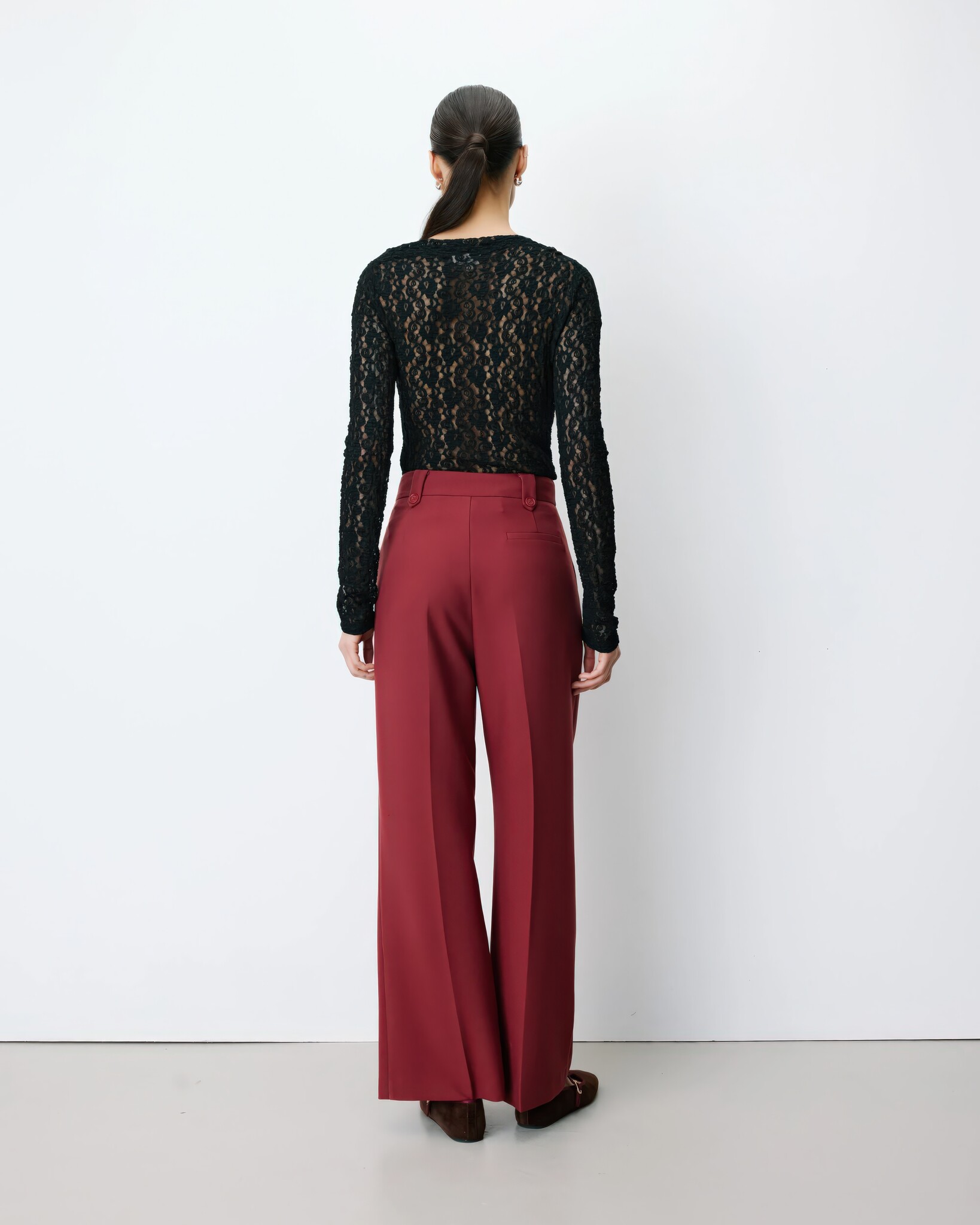Nilay Terracotta Straight Pantalon-3