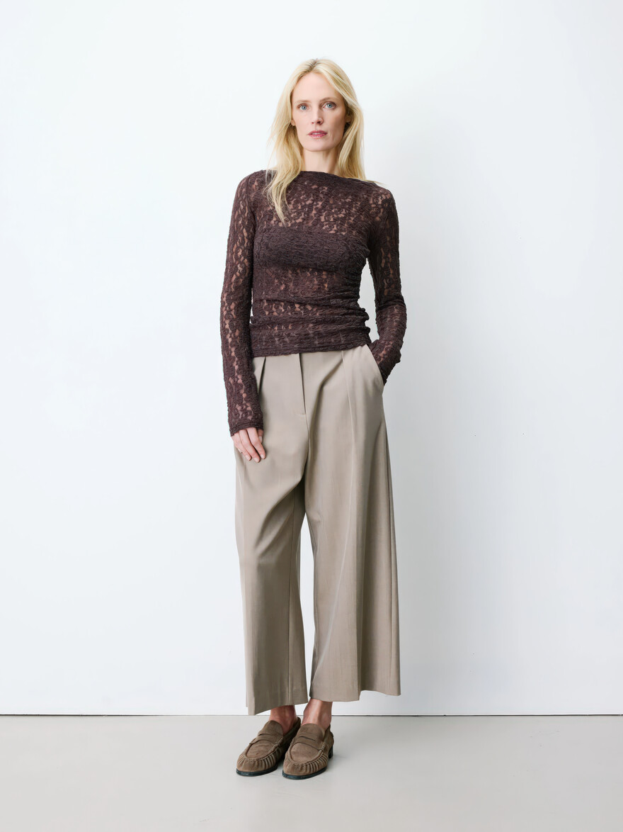 Avoine Hazelnut Lace Top