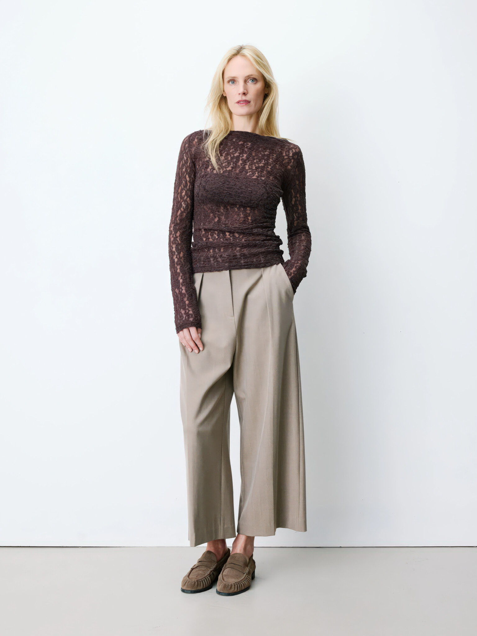 Avoine Hazelnut Lace Top-1