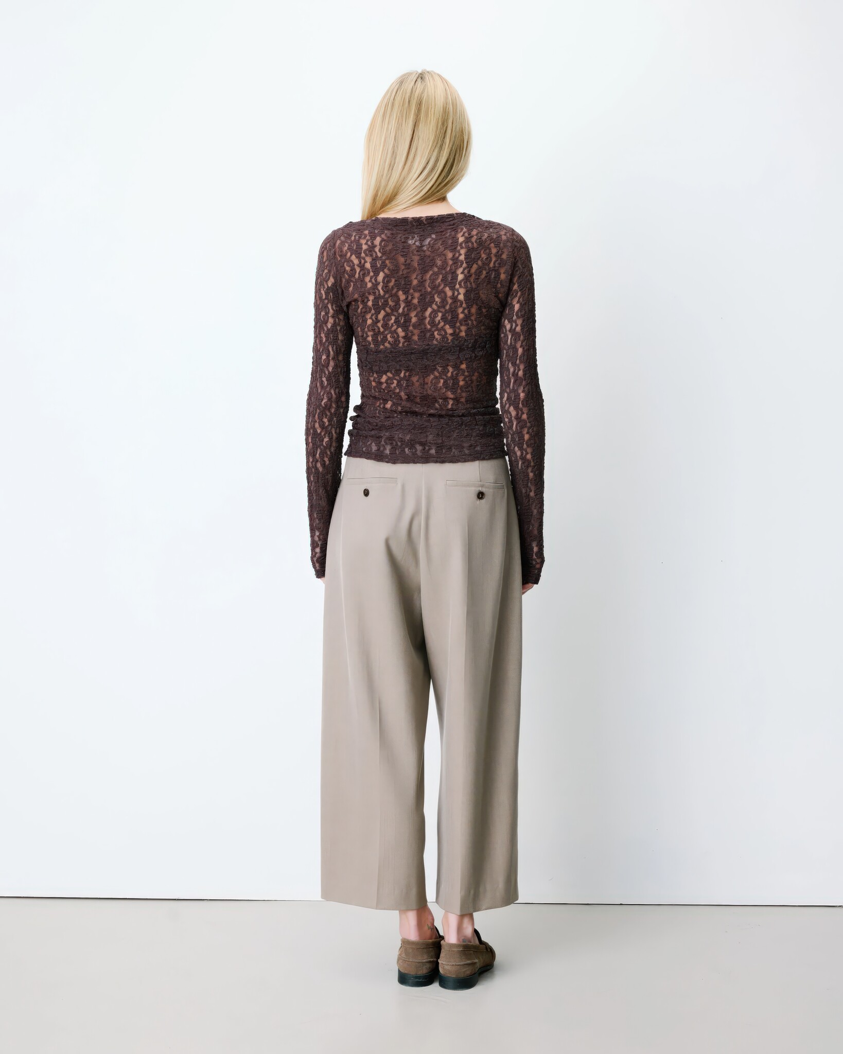 Avoine Hazelnut Lace Top-5