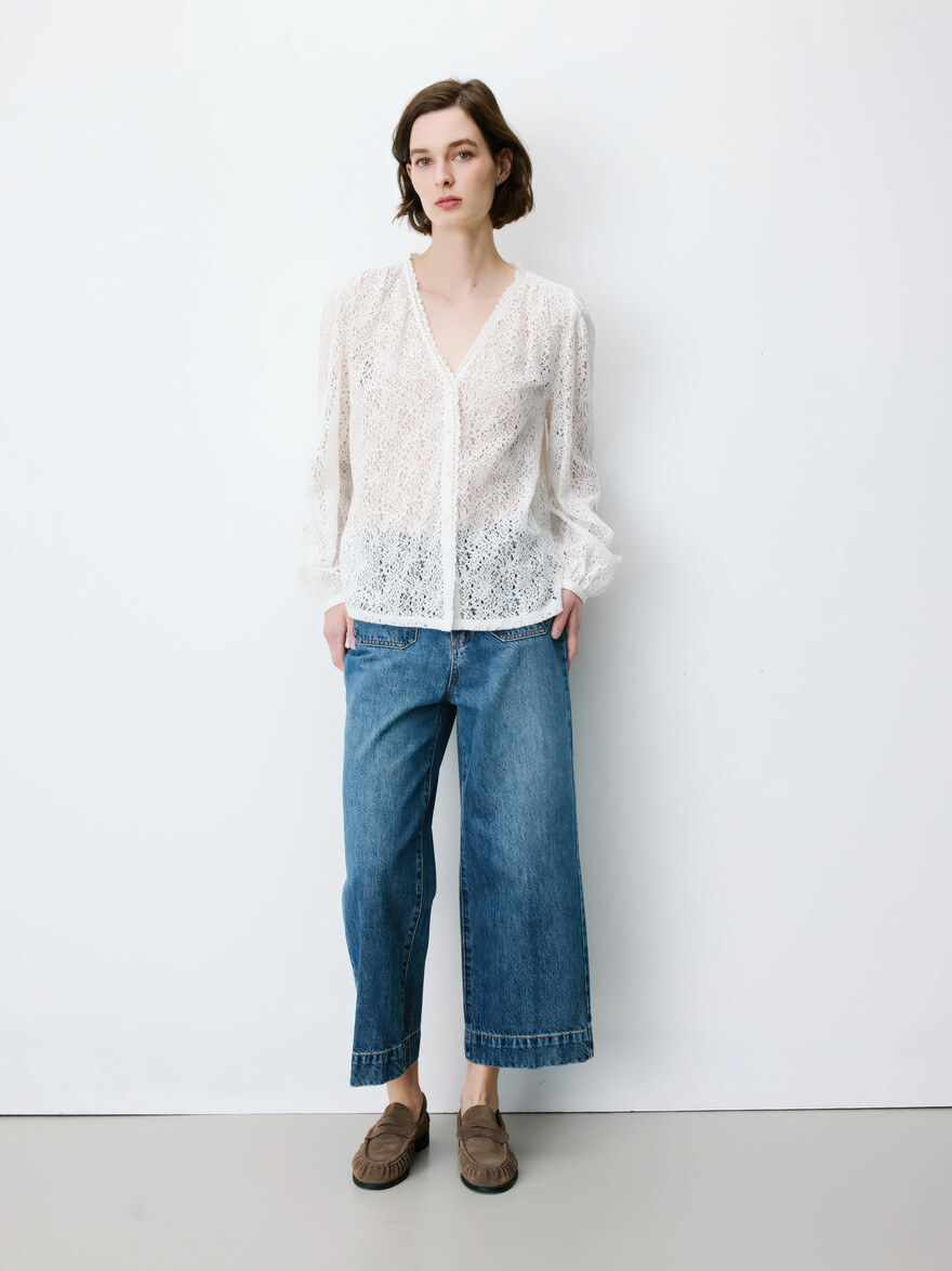 Aurora Ivory Tower Lace Blouse