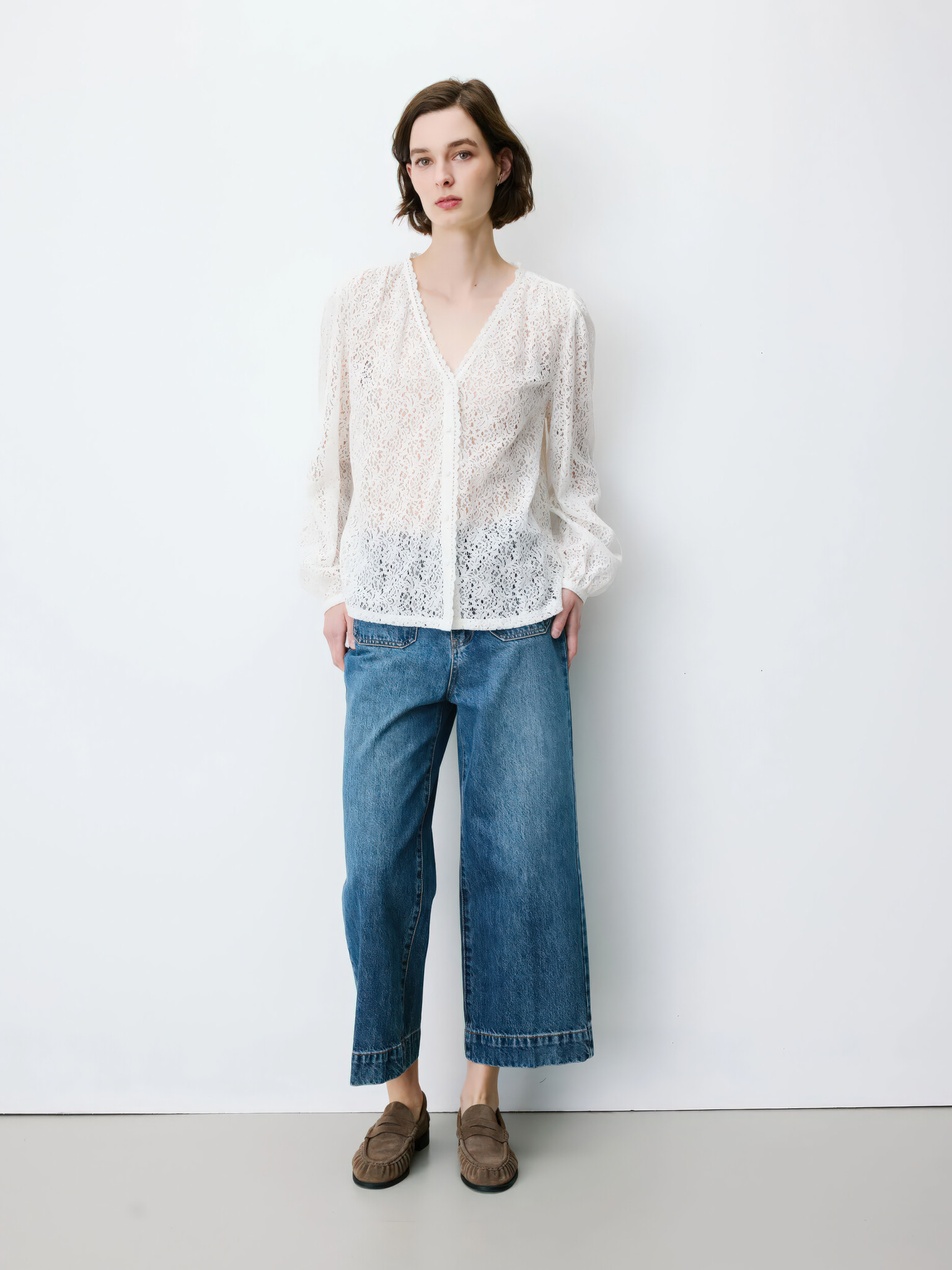 Aurora Ivory Tower Lace Blouse-1
