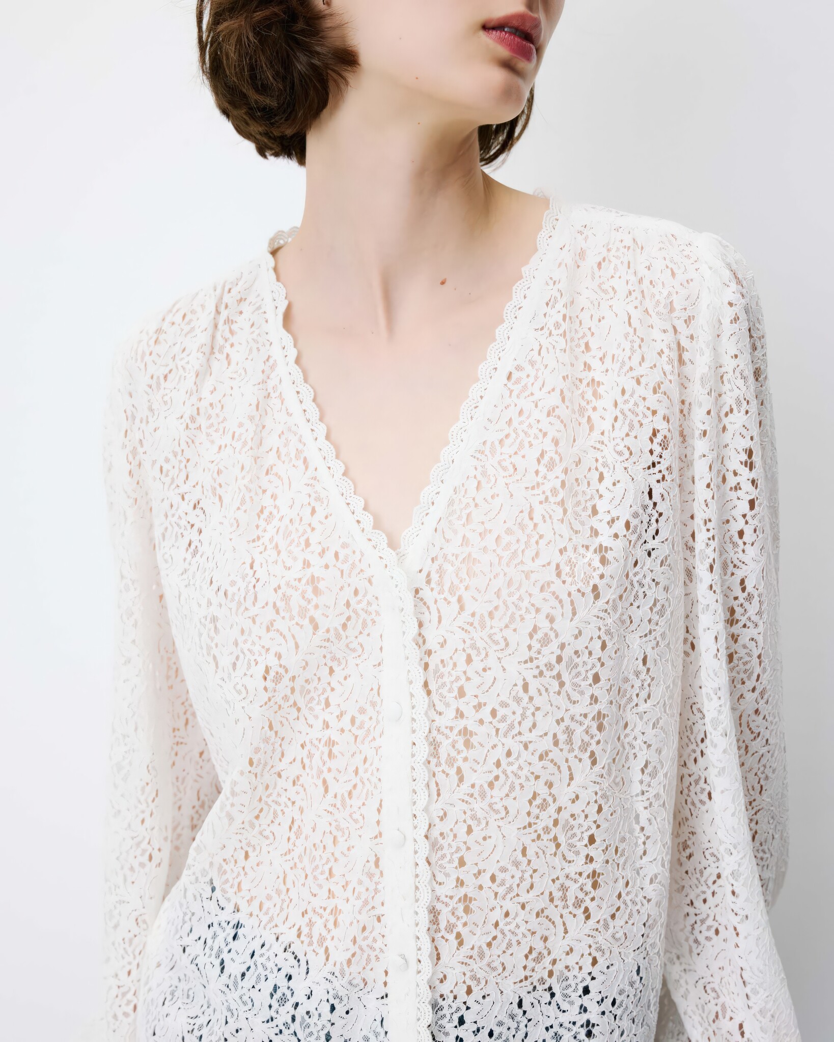 Aurora Ivory Tower Lace Blouse-2