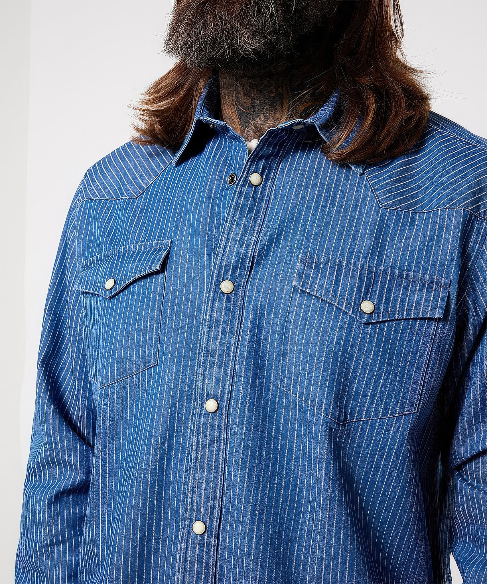 Yardline Stripe Denim Shirt-2