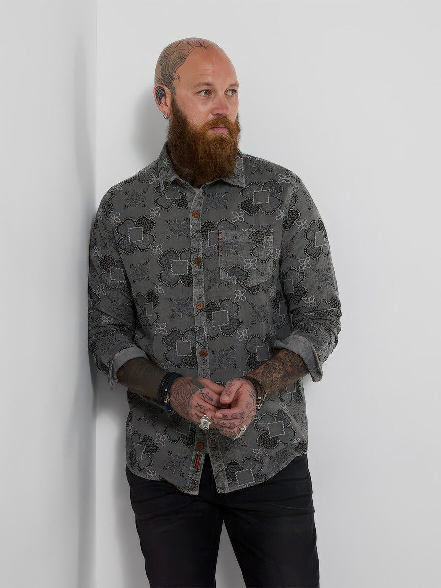Enforcer Greyscale Embroidered Shirt