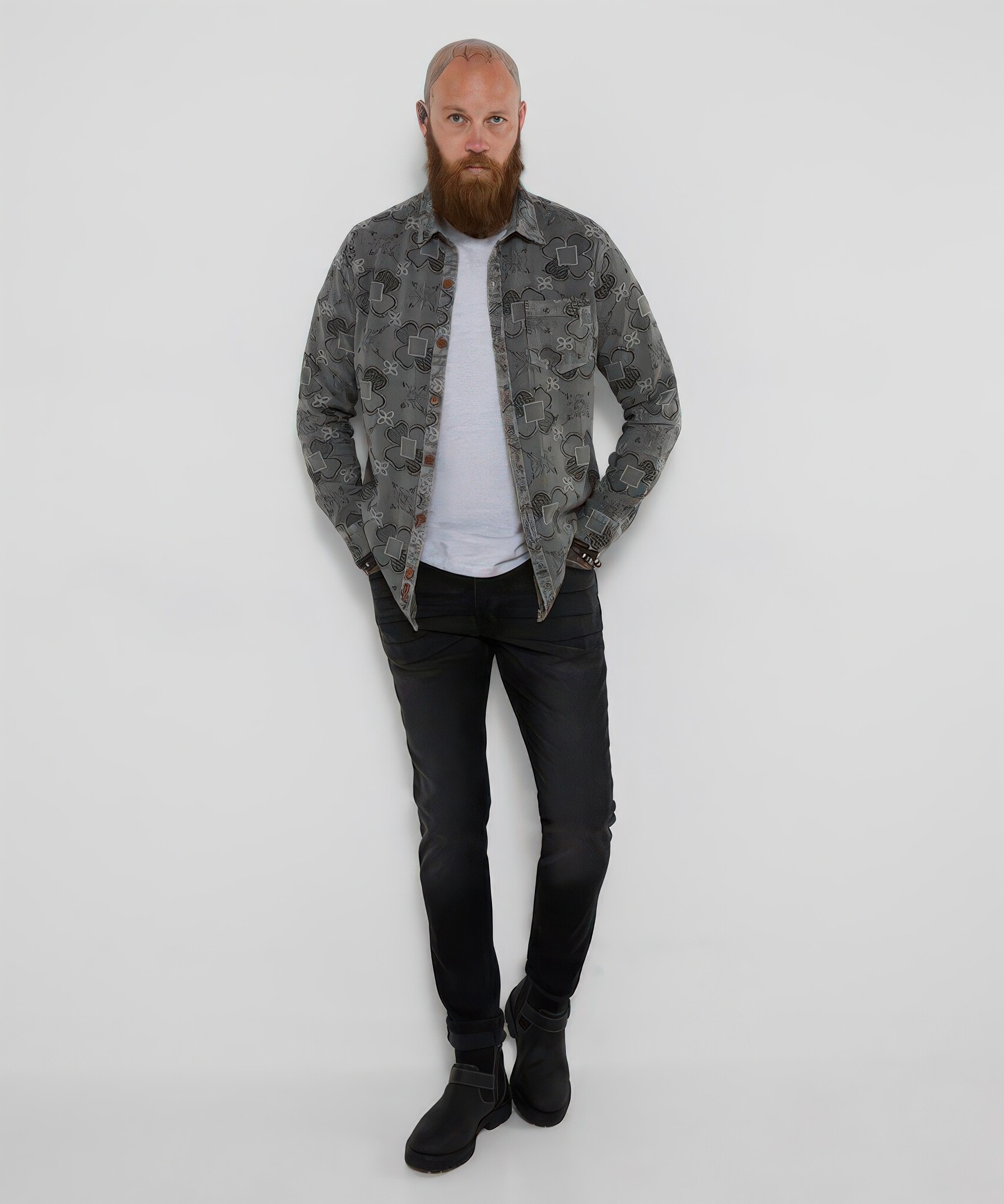 Enforcer Greyscale Embroidered Shirt-3