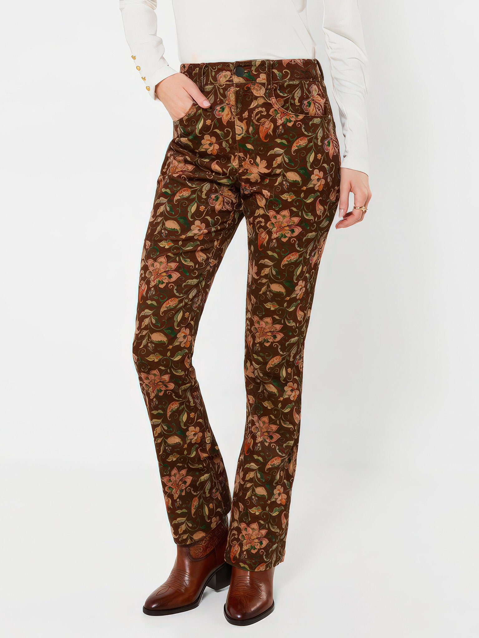 Bella Herbaceous Cord Trousers-1
