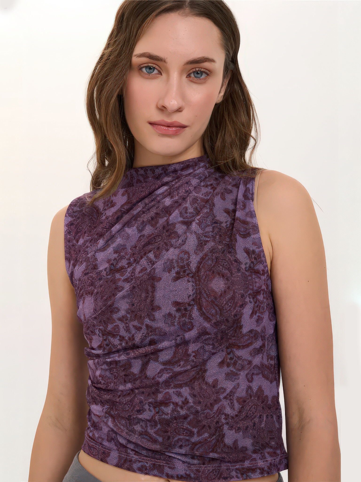 ♣ Purple Rain Paisley Top-2