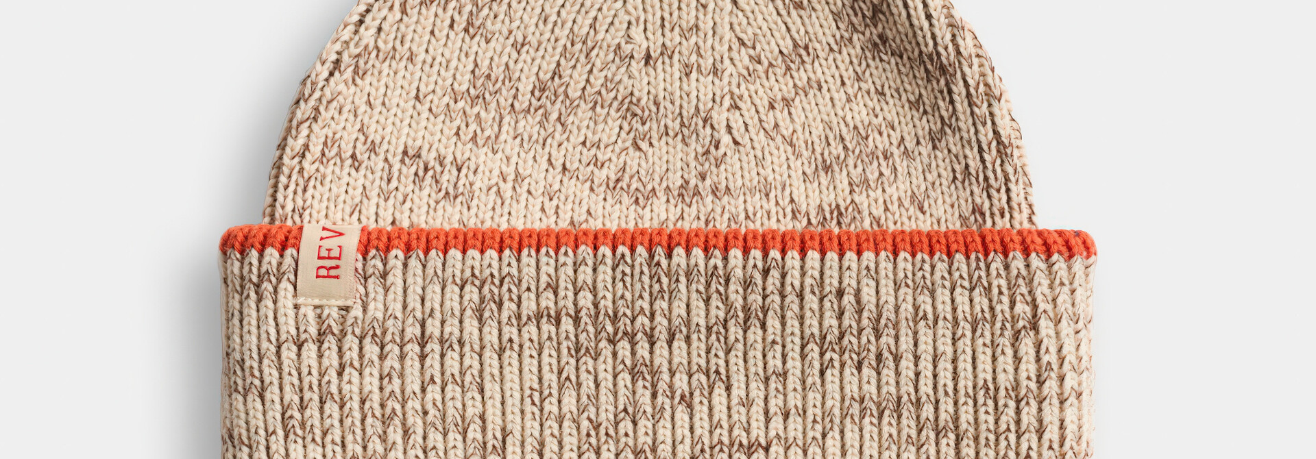 ♣ Tangerine Stripe Off-White Beanie